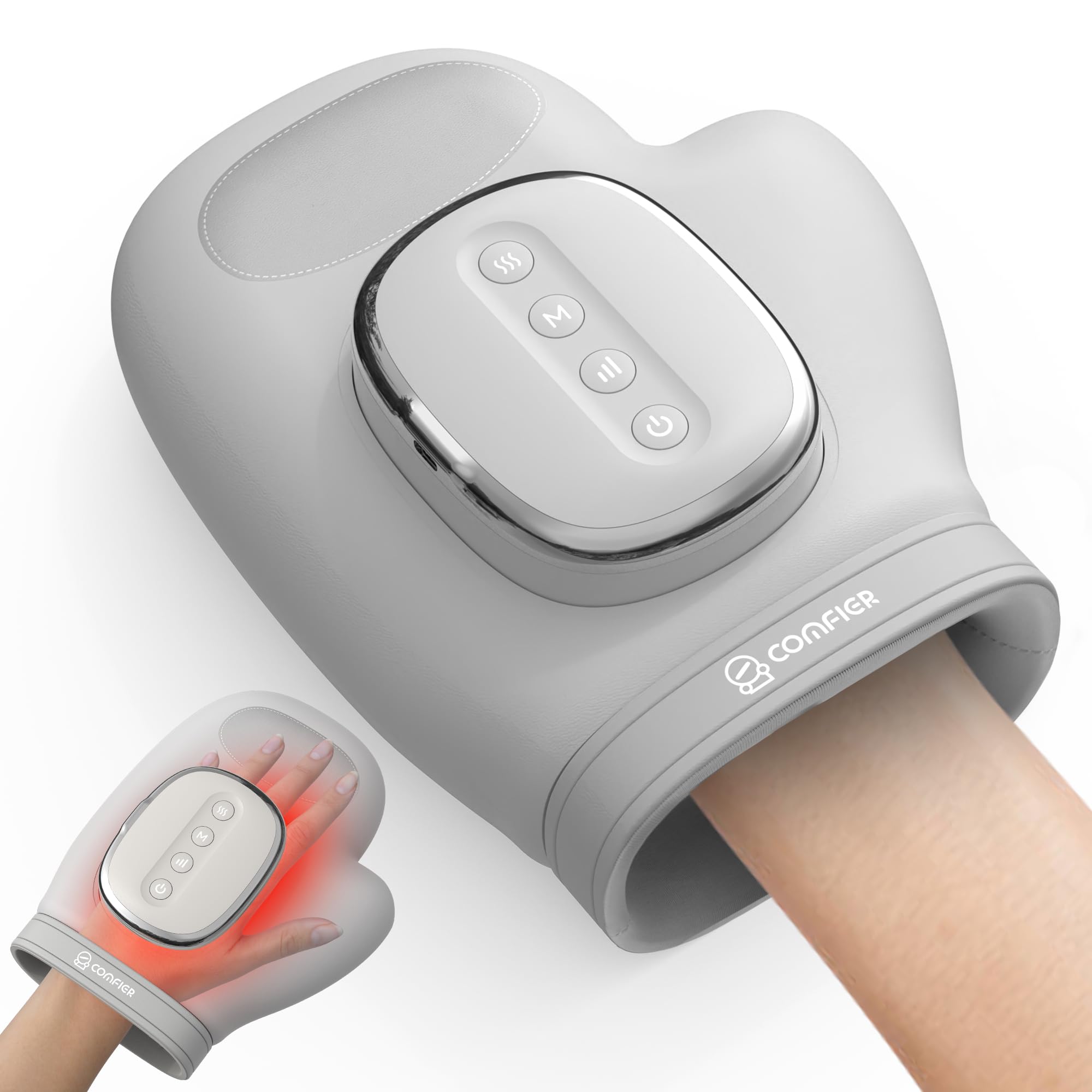 comfier-cordless-hand-massager-with-heat-compression-5-levels-3-modes-large-cham image 1