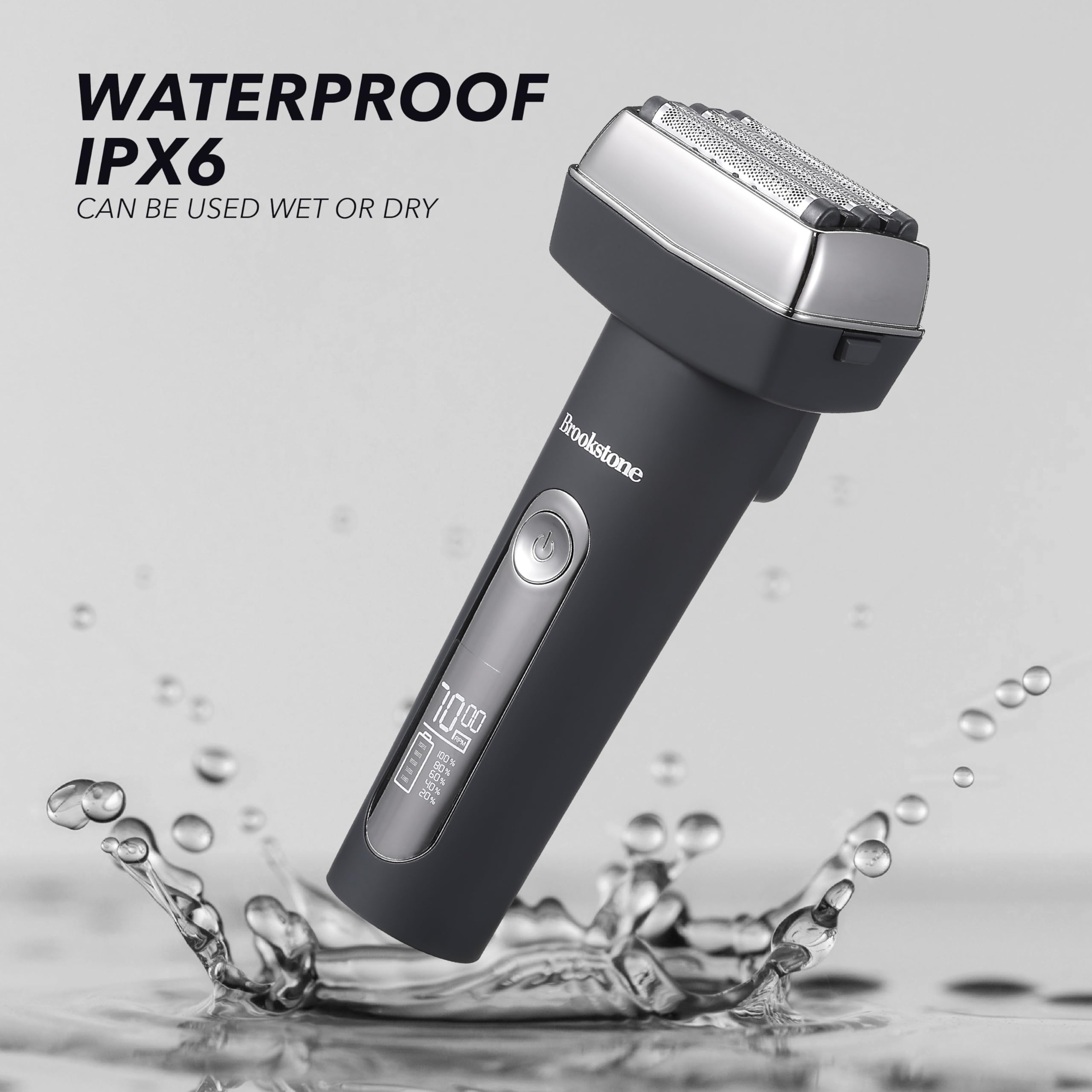 brookstone-foil-shaver-rechargeable-electric-razor-compact-and-travel-friendly-i image 4