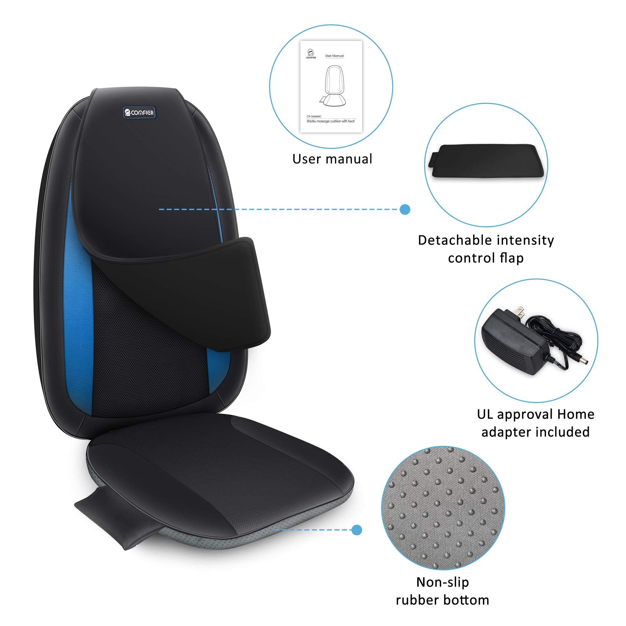 comfier-shiatsu-back-massager-with-heat-deep-tissue-kneading-massage-seat-cushio image 4