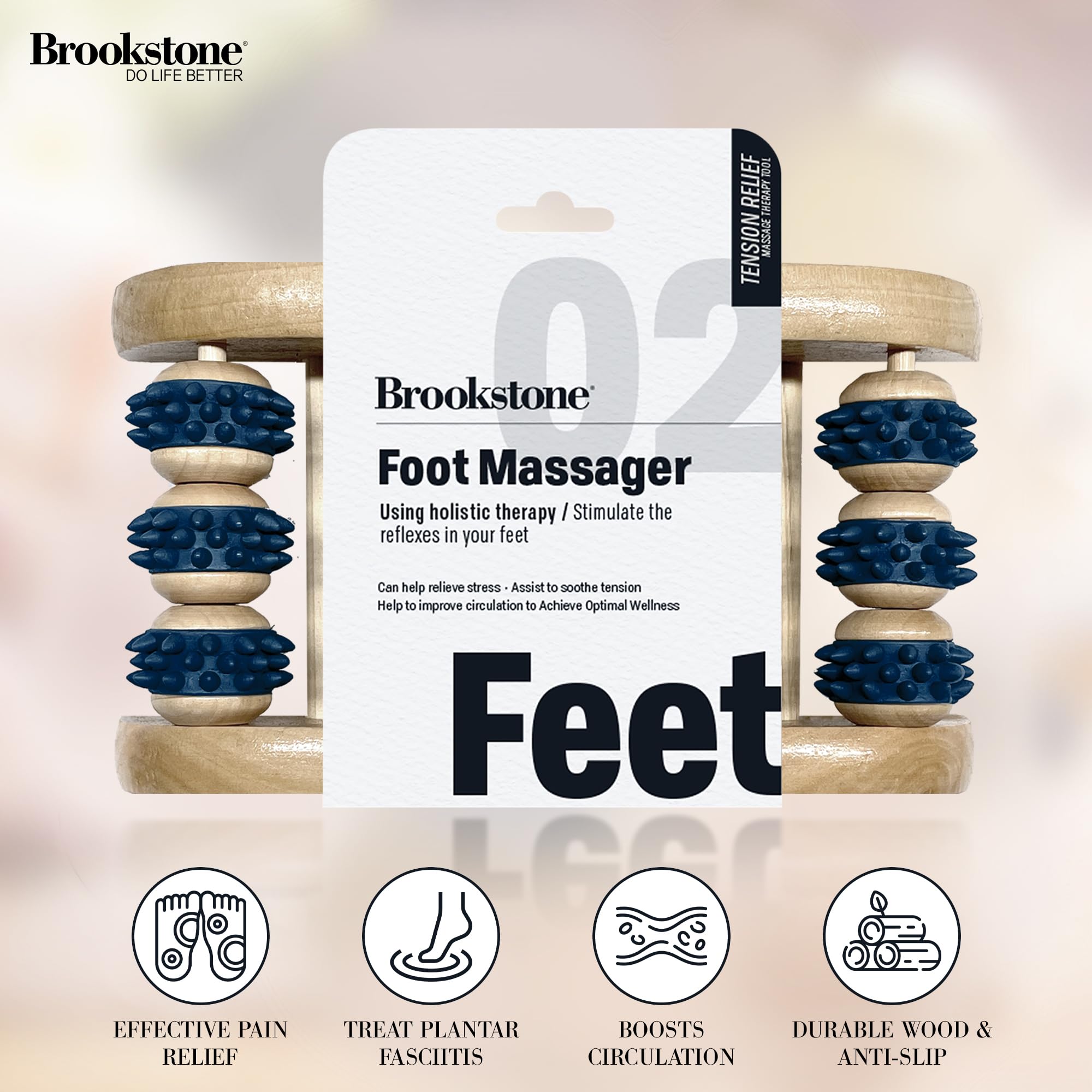 brookstone-foot-roller-massager-for-plantar-fasciitis-relief-wood-foot-massager- image 2