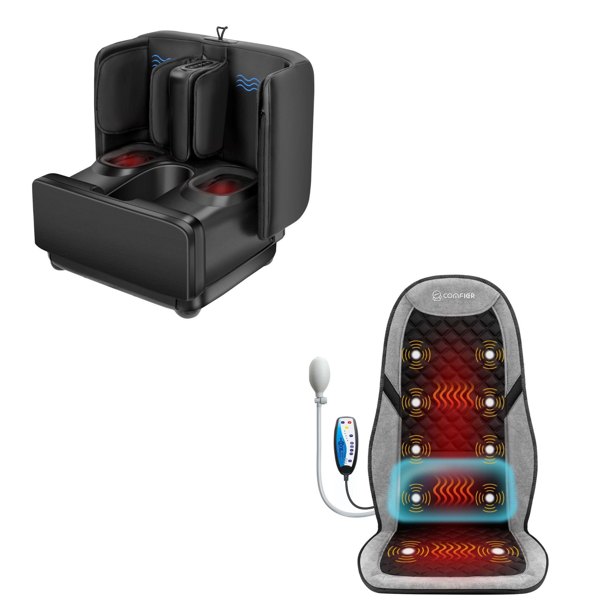 comfier-2-in-1-foot-massager-machine-back-massager-with-heat image 1