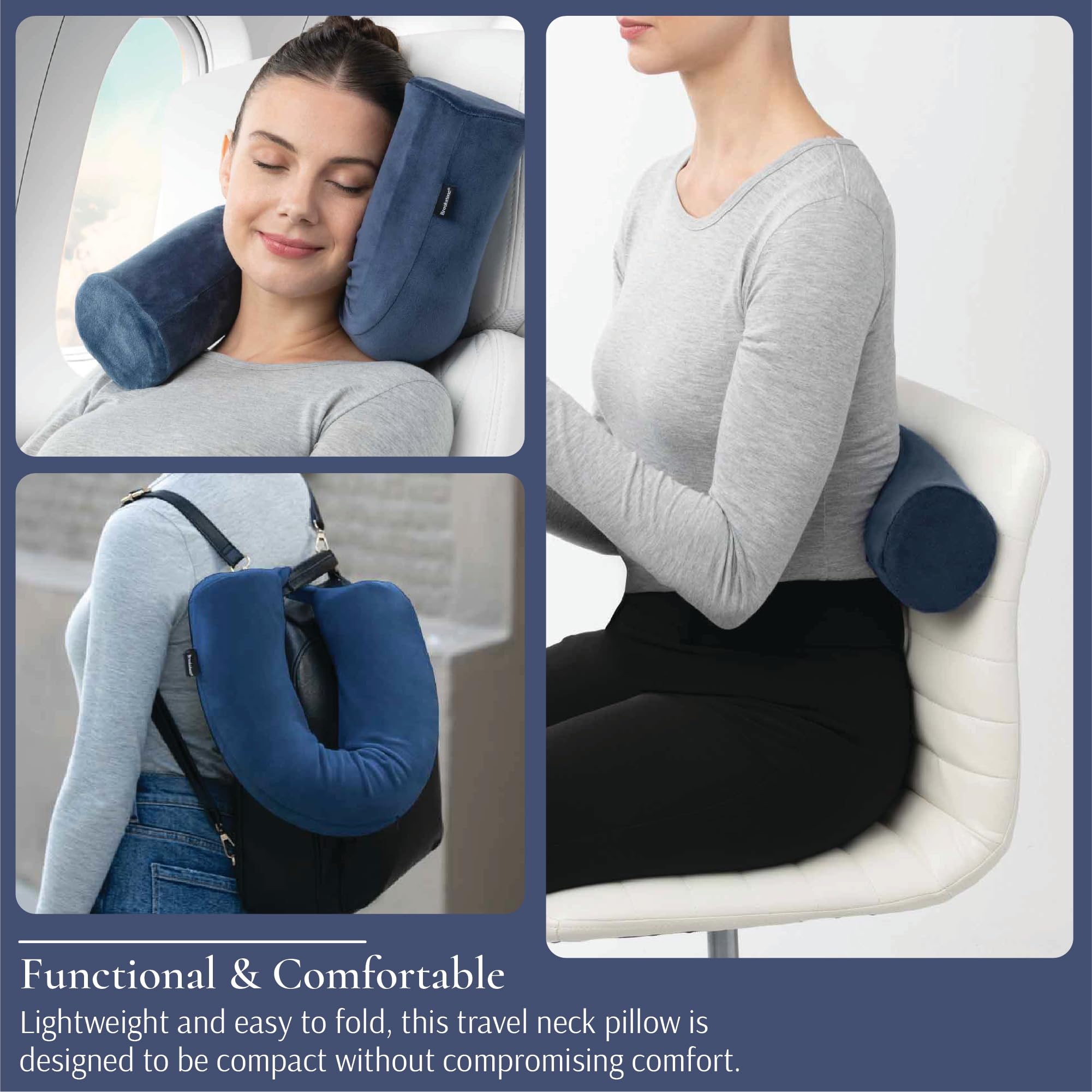 brookstone-free-form-travel-pillow-flexible-memory-foam-neck-pillow-with-adjusta image 4