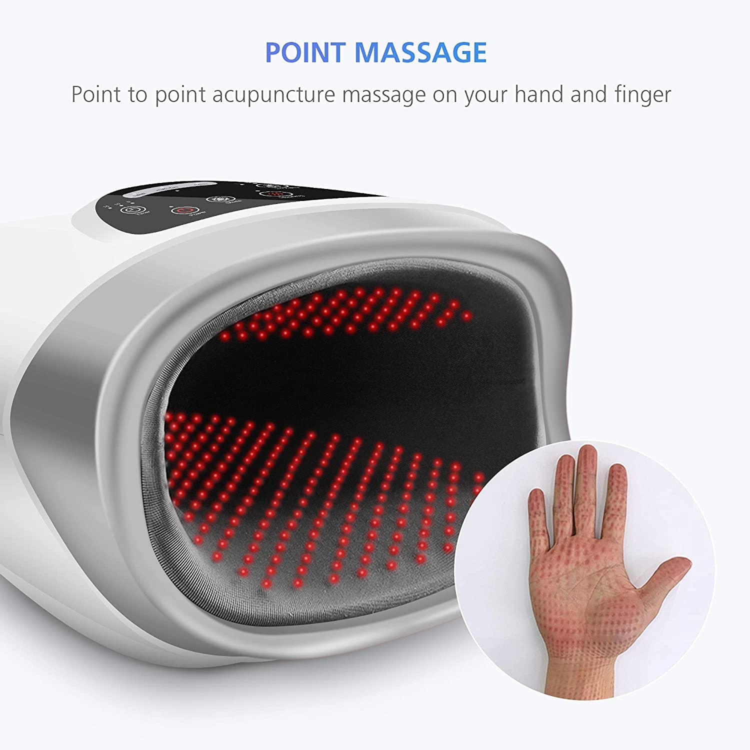 comfier-rechargeable-cordless-hand-massager-with-heat-compression-classic-white image 3