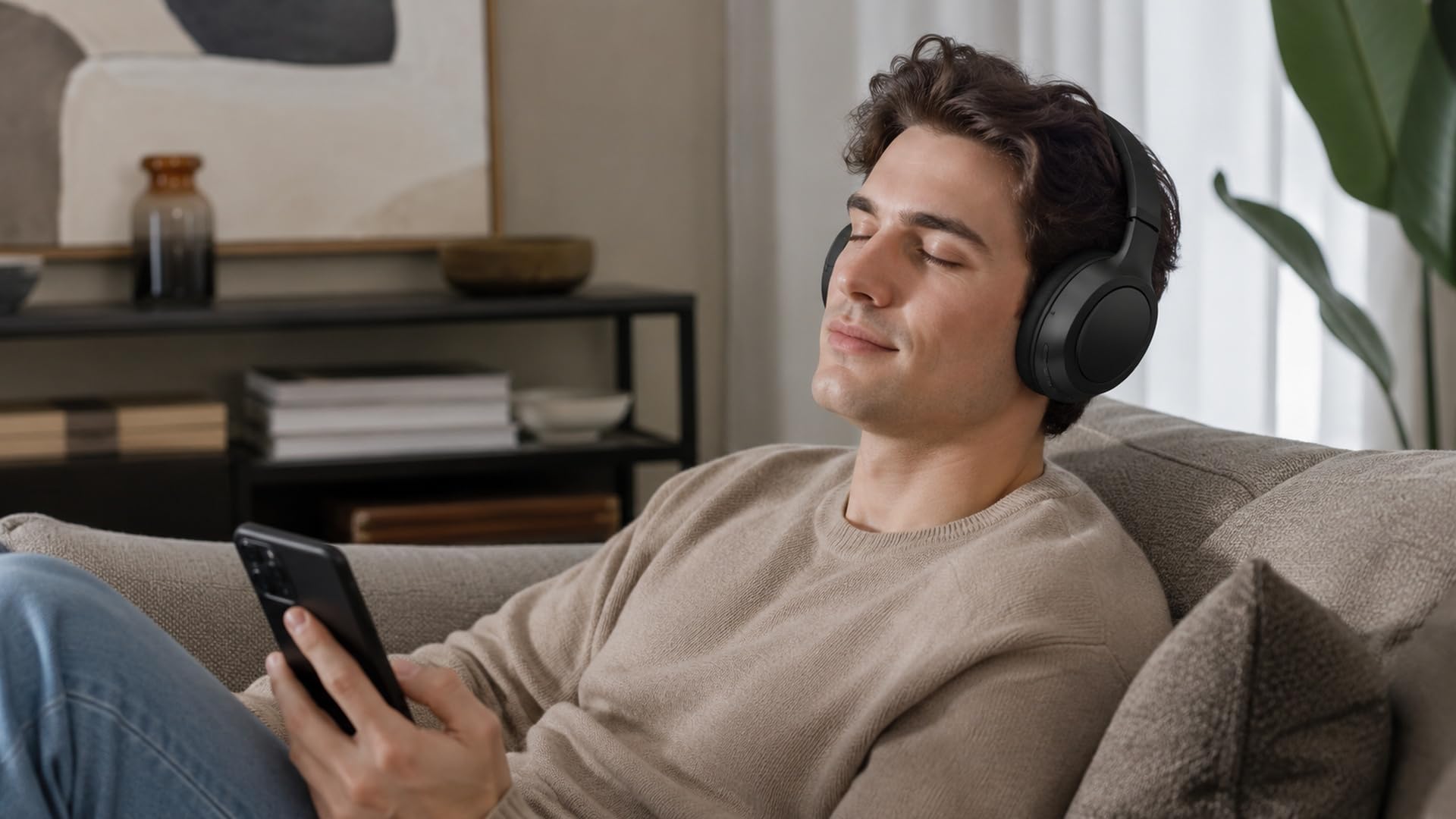 brookstone-sound-shield-anc-wireless-over-ear-headphones-bluetooth-5-3-active-no image 3
