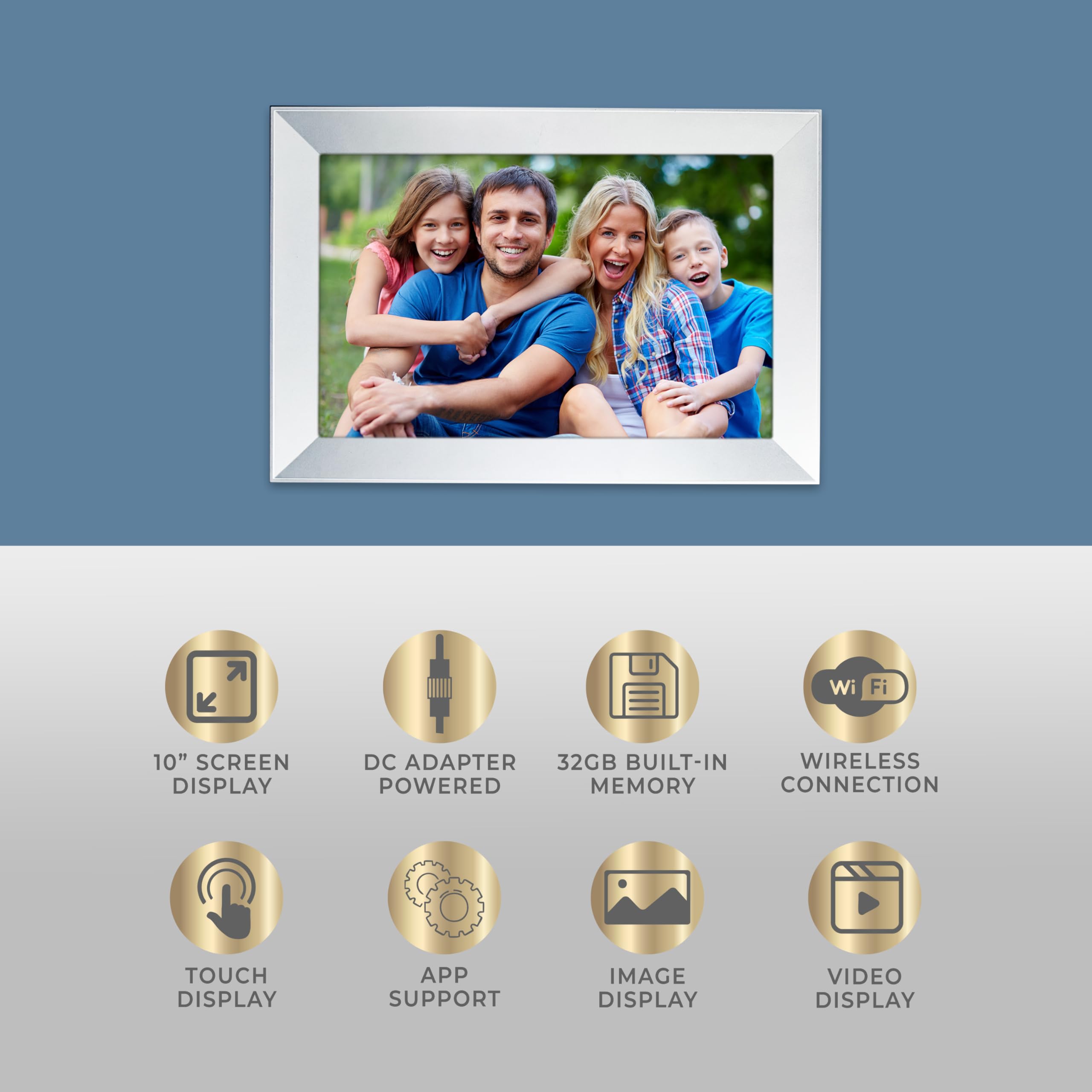 brookstone-10-inch-wi-fi-digital-picture-frame-with-touchscreen-and-32gb-storage image 4