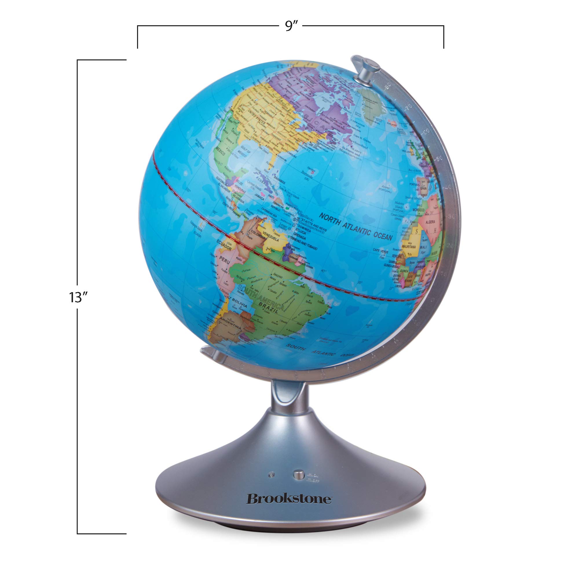brookstone-interactive-illuminated-globe-for-kids-9-inch-light-up-world-and-cons image 8