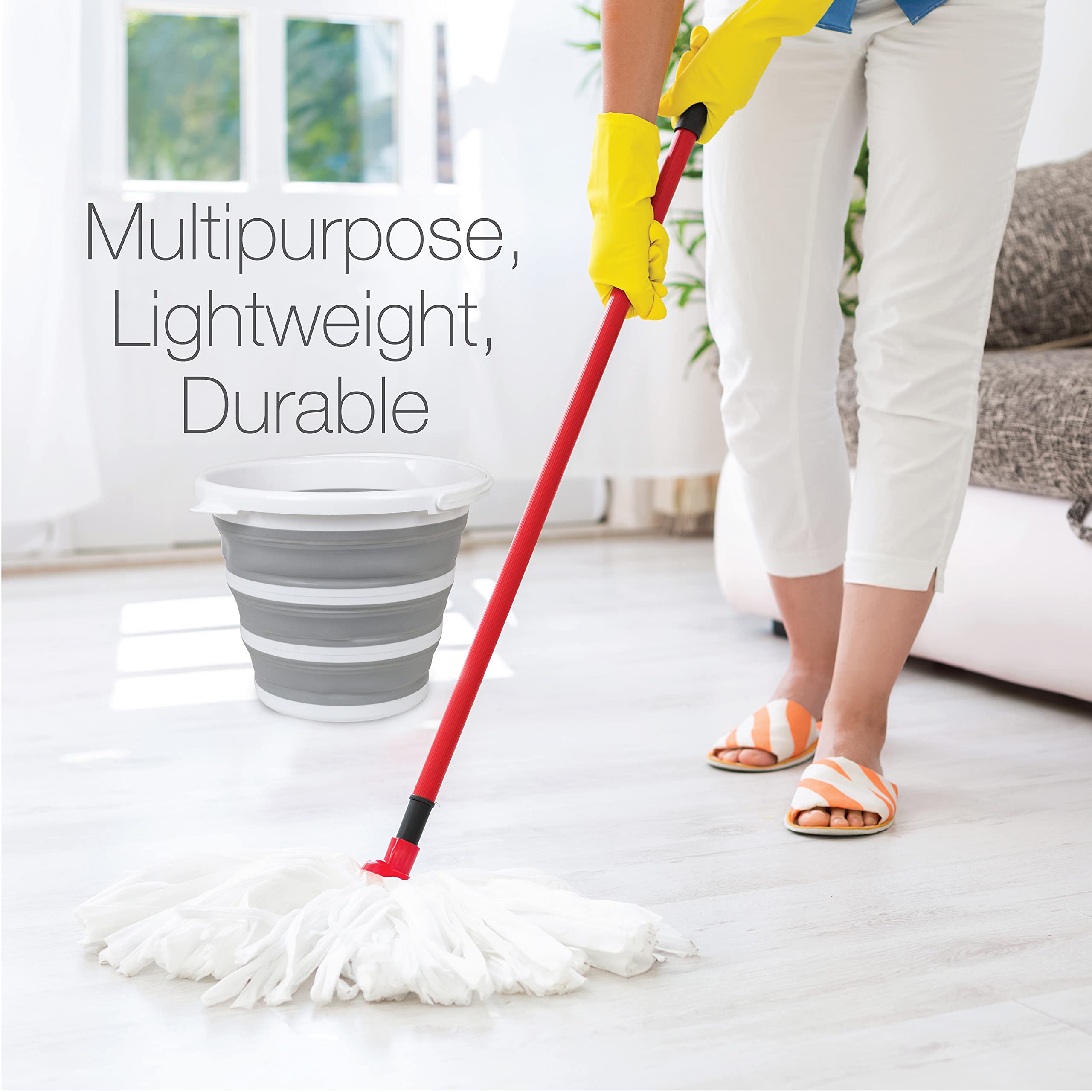 brookstone-collapsible-bucket-foldable-cleaning-bucket-with-handle-2-6-gal-10l-f image 3