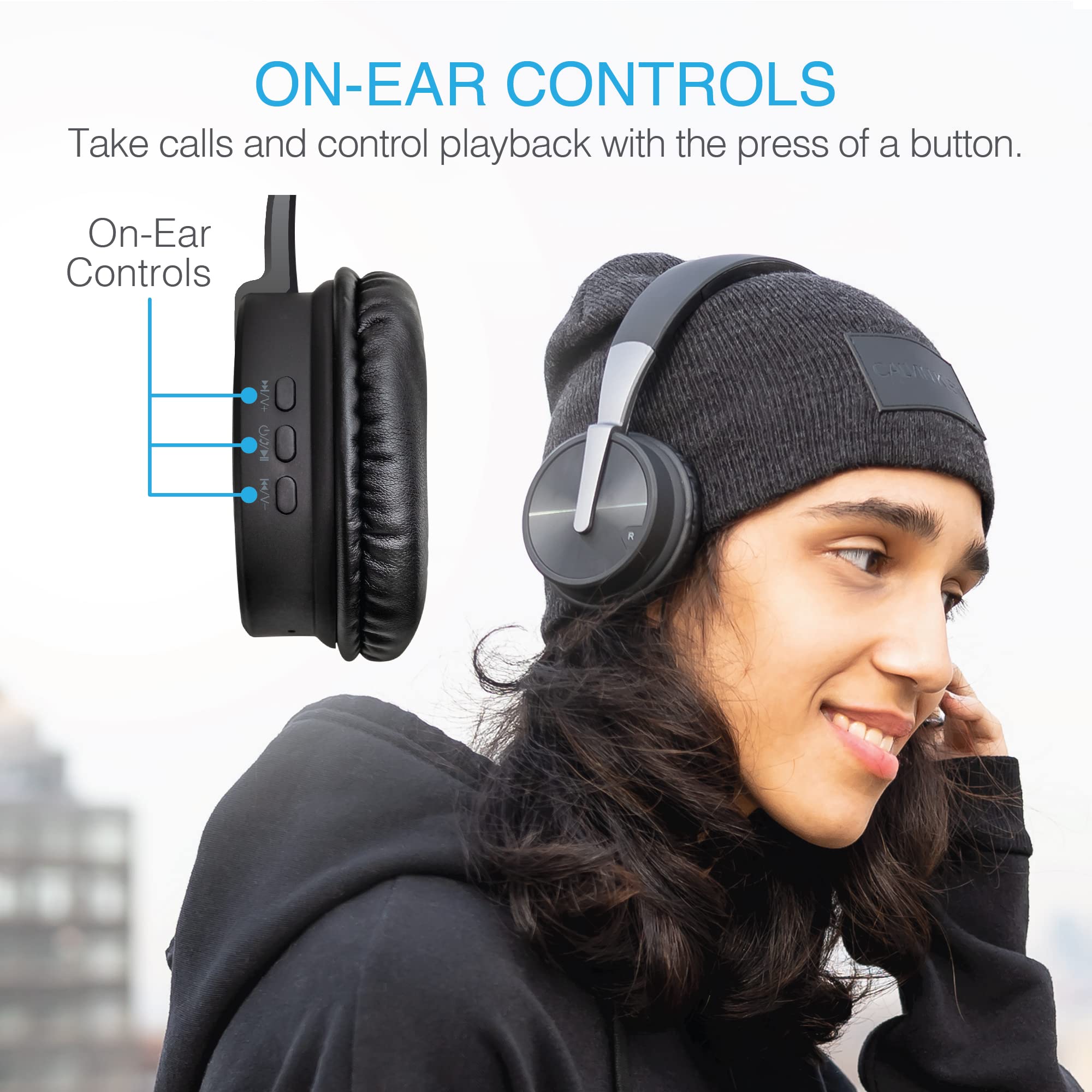 brookstone-dual-qi-charging-stand-with-wireless-bluetooth-headphones-usb-c-charg image 3