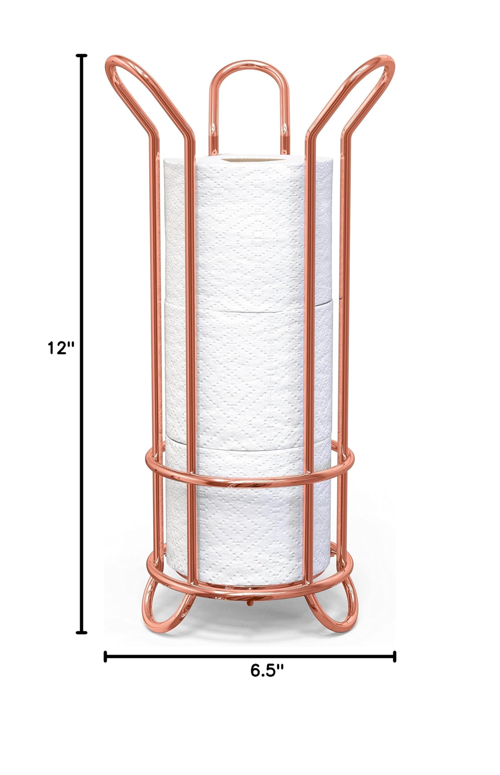brookstone-rose-gold-freestanding-toilet-paper-holder-holds-3-xl-mega-rolls-no-a image 6