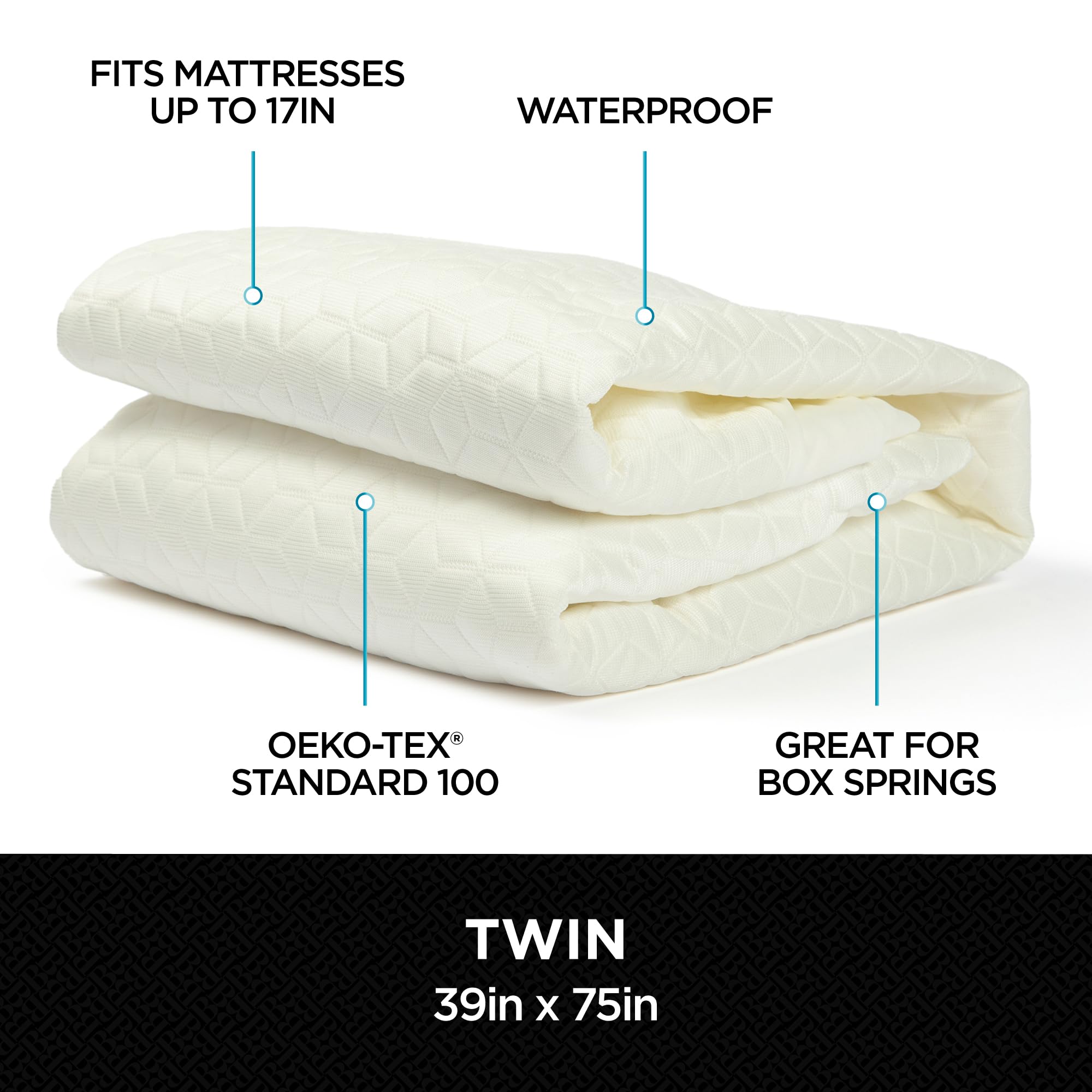 brookstone-ultimate-mattress-protector-with-cool-touch-premium-polyester-and-pol image 5