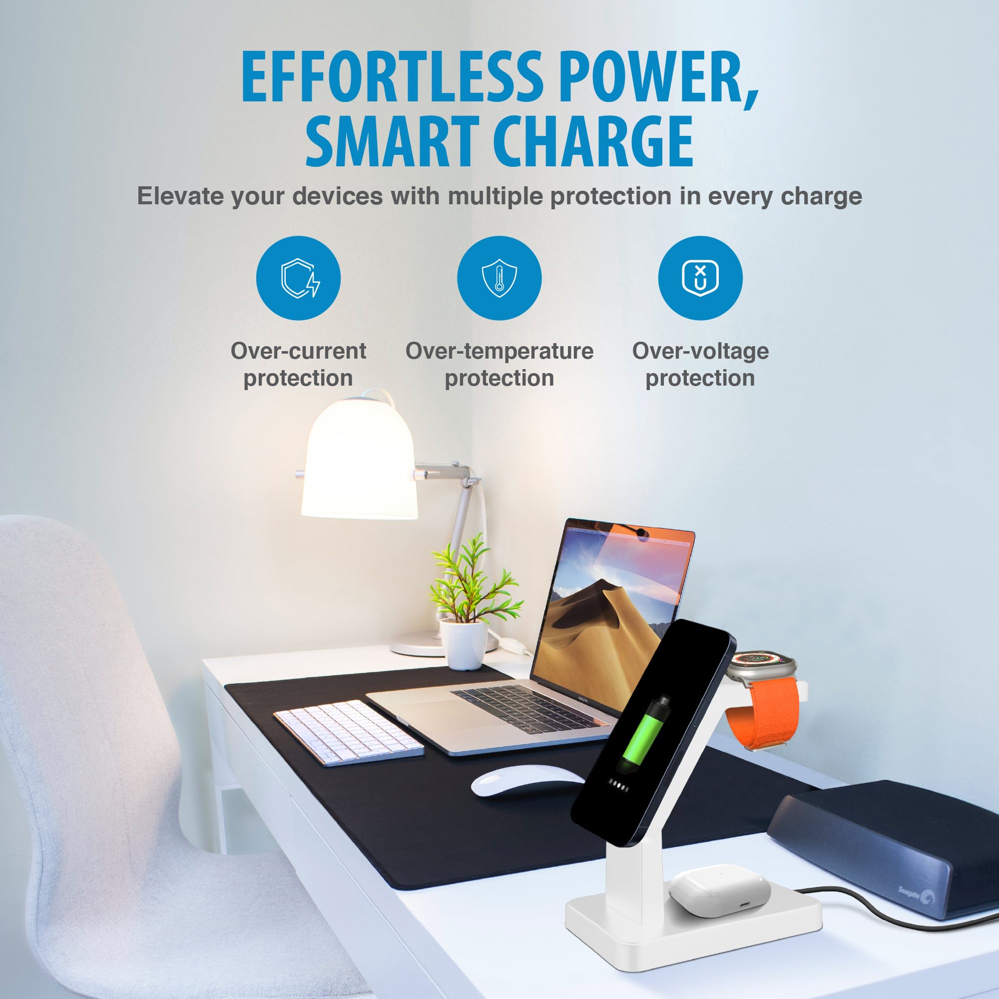 brookstone-3-in-1-wireless-charging-station-for-magsafe-with-18w-wall-charger-us image 5