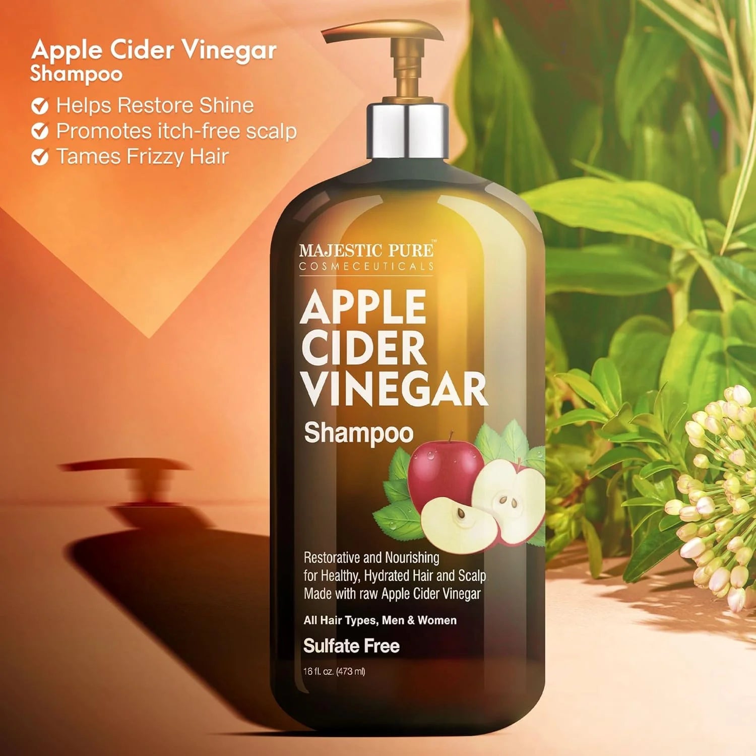 majestic-pure-apple-cider-vinegar-shampoo-with-argan-oil-16-fl-oz-clarifying-sul image 2