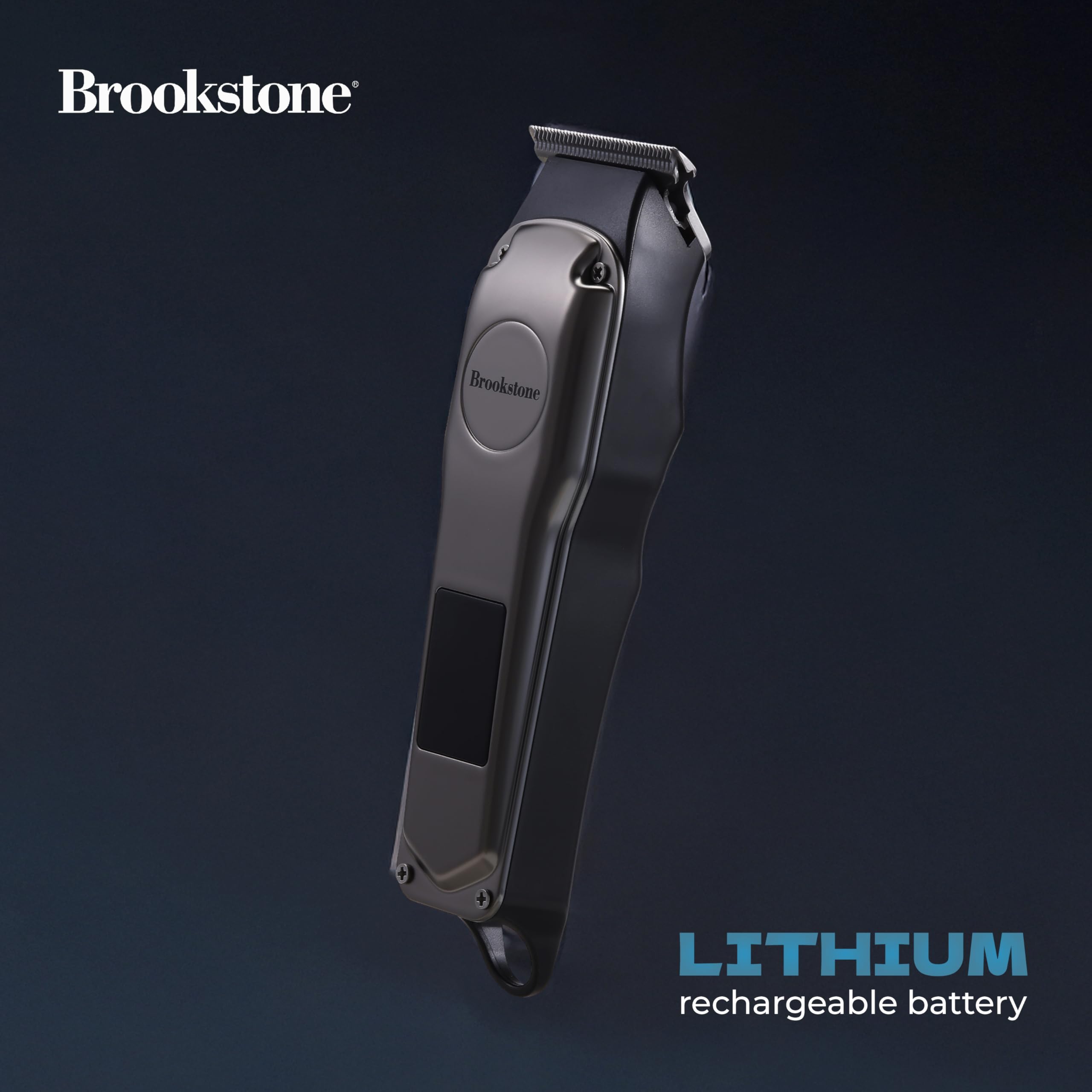 brookstone-metallic-cordless-t-blade-hair-clipper-precision-cutting-with-recharg image 5