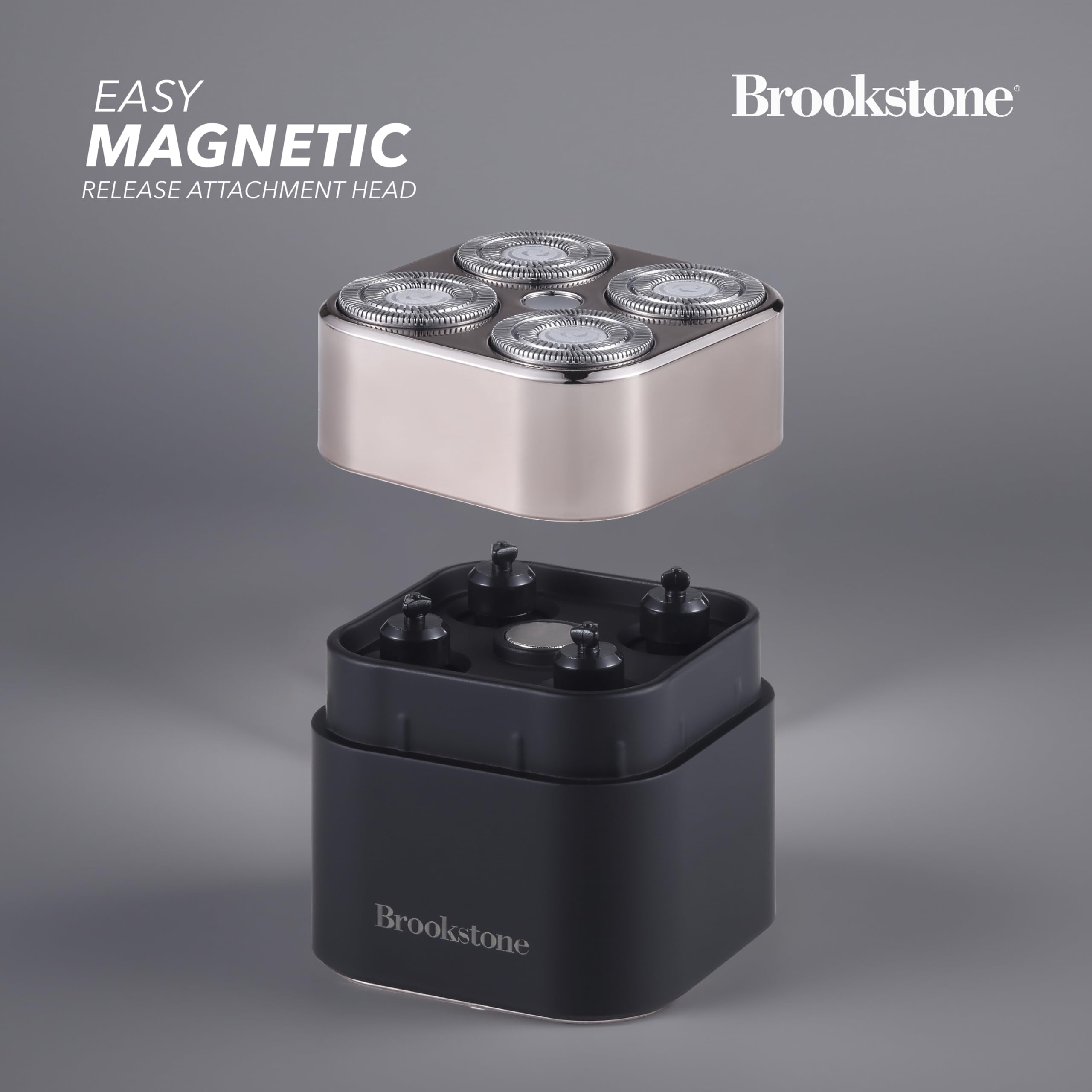 brookstone-4-head-rotary-shaver-cordless-rechargeable-electric-razor-with-led-di image 3