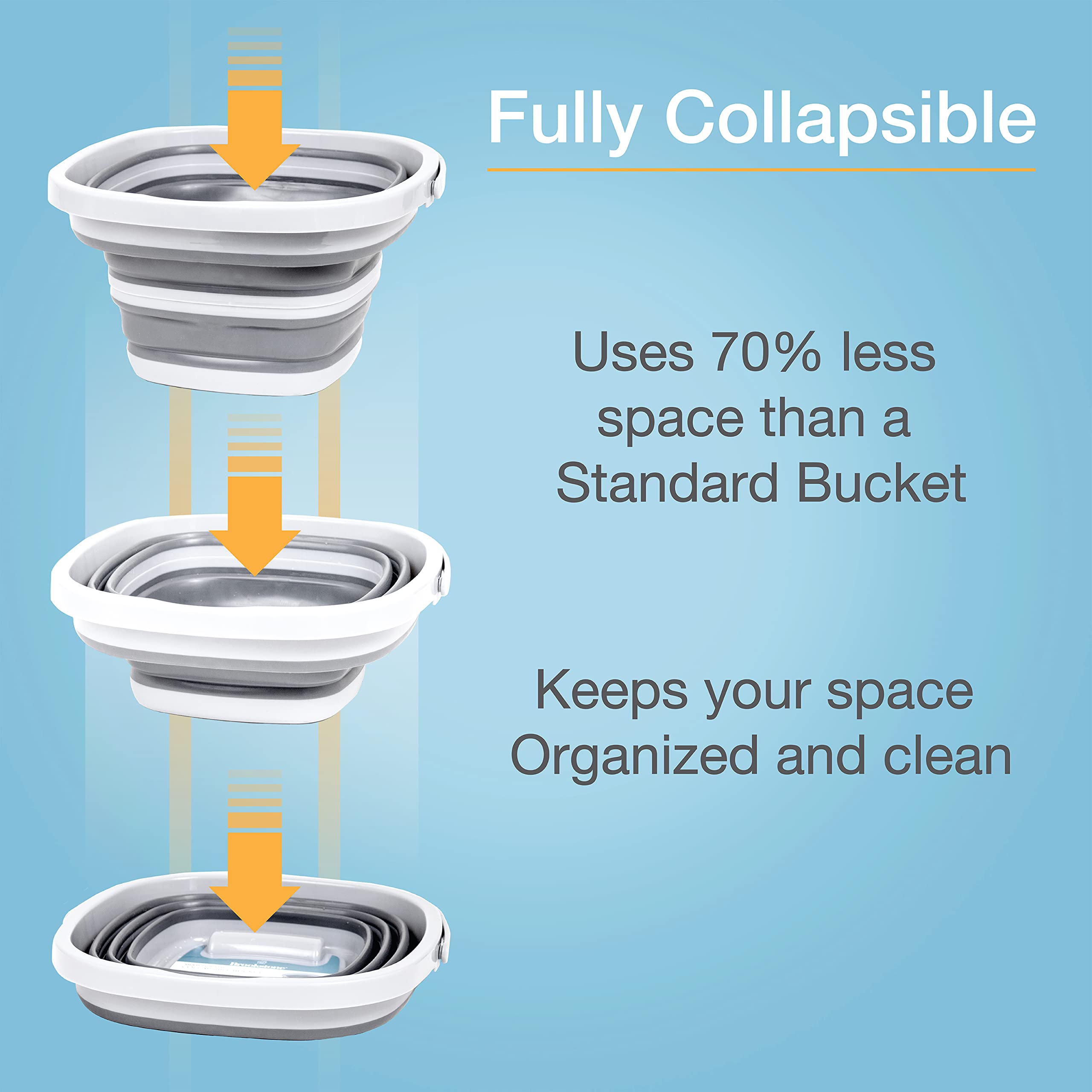 brookstone-collapsible-bucket-foldable-cleaning-bucket-with-handle-2-6-gal-10l-s image 2