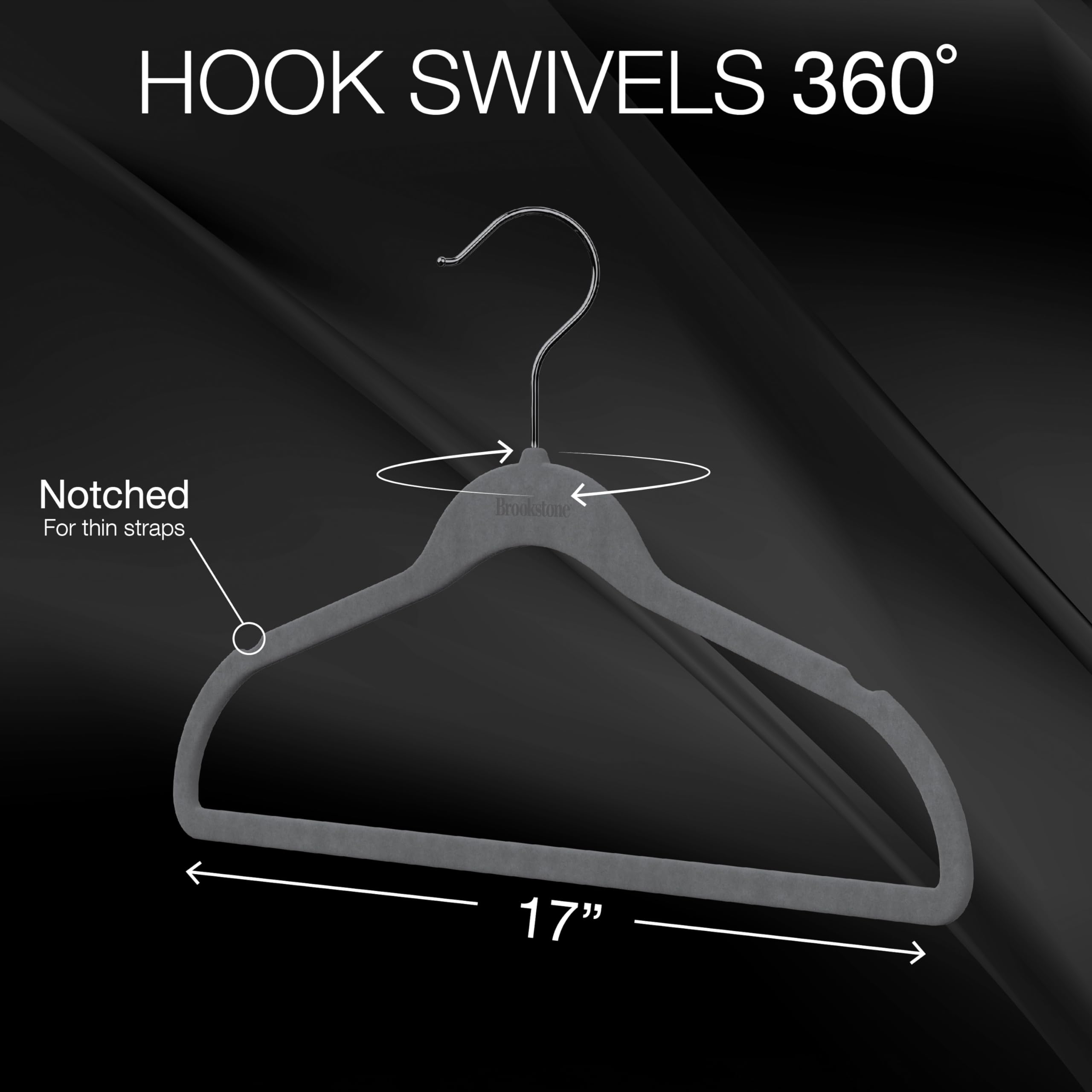 brookstone-velvet-hangers-25-pack-non-slip-360-swivel-hook-slim-durable-space-sa image 5