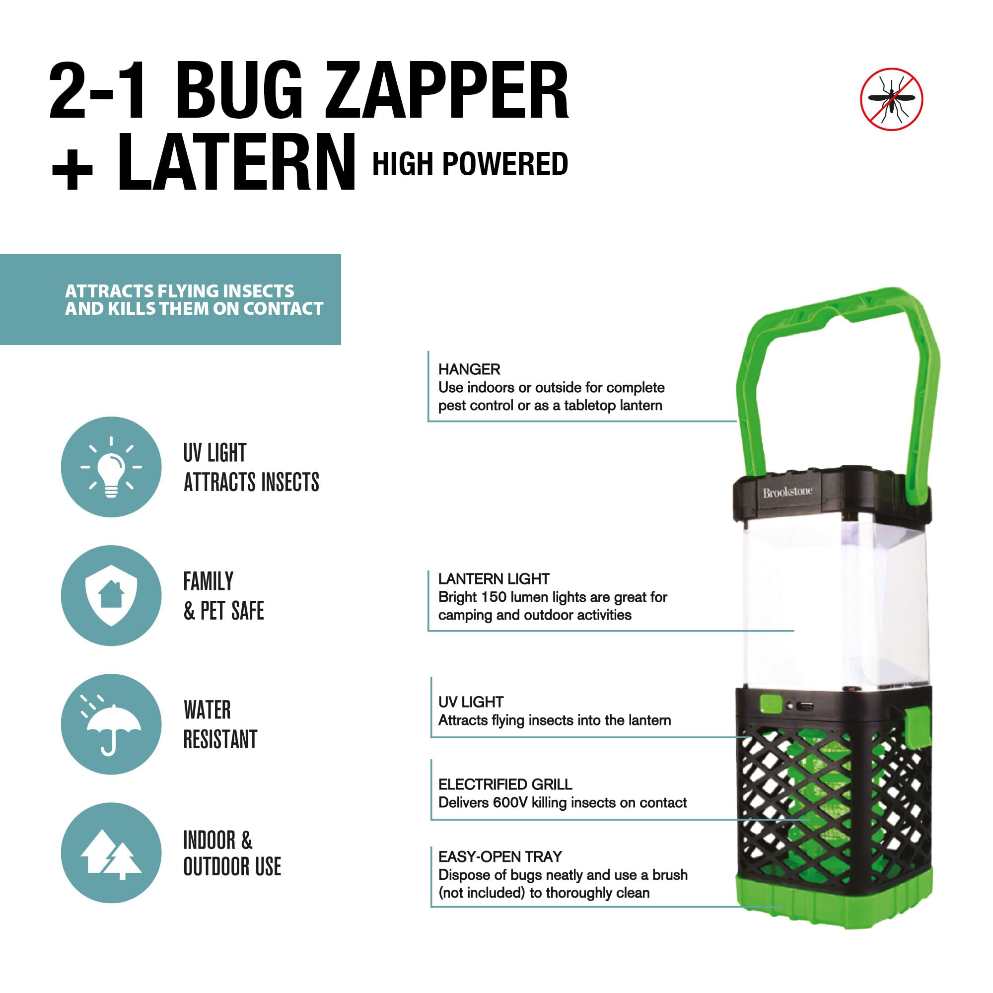 brookstone-2-in-1-bug-zapper-high-powered-lantern-dual-mode-rechargeable-device image 5