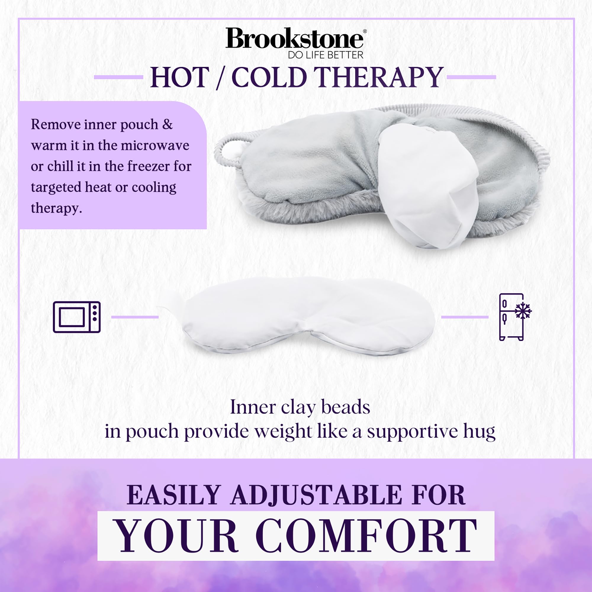 brookstone-weighted-eye-mask-for-hot-cold-therapy-lavender-infused-glacier-gray image 4