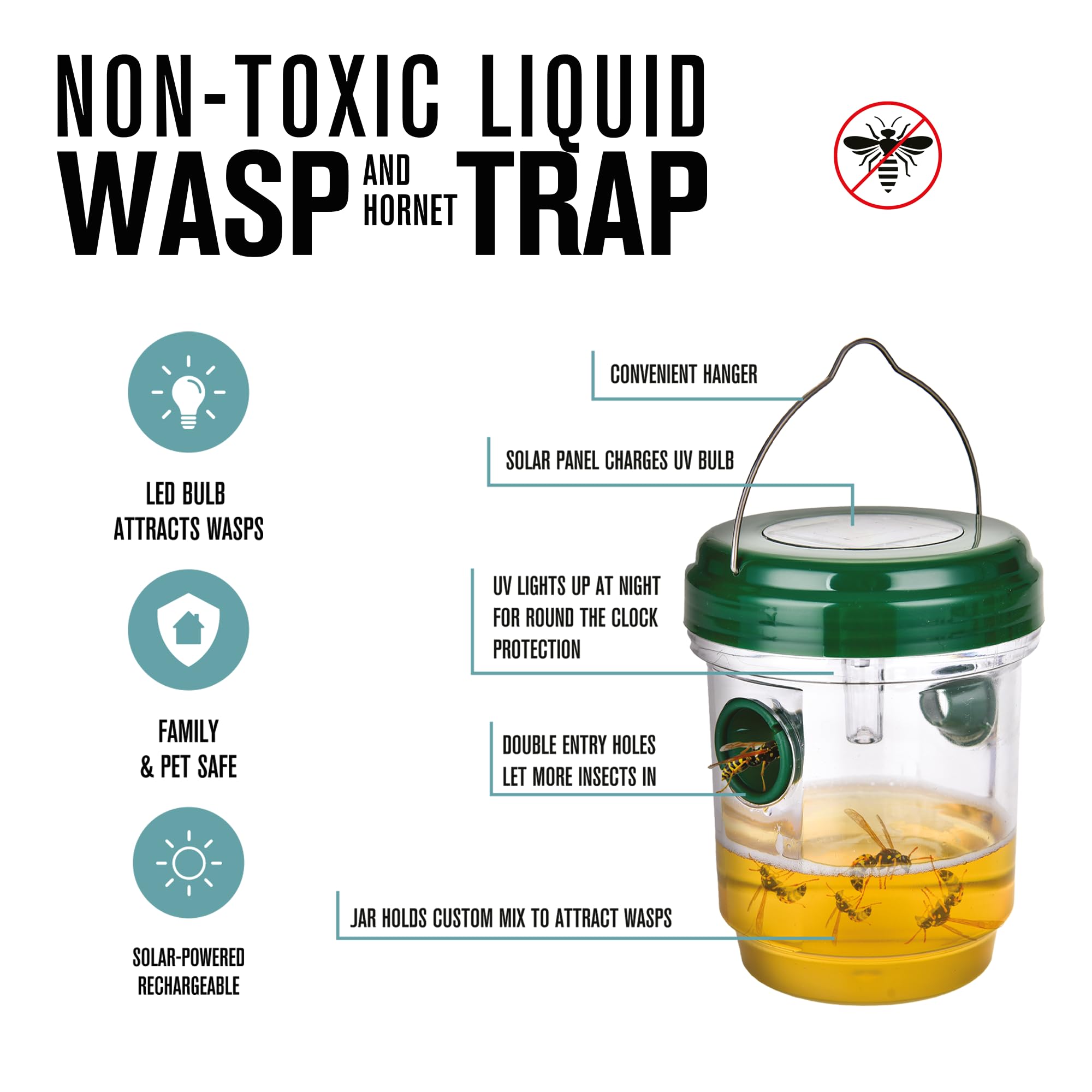 brookstone-non-toxic-liquid-wasp-hornet-trap-solar-powered-rechargeable-led-bulb image 5