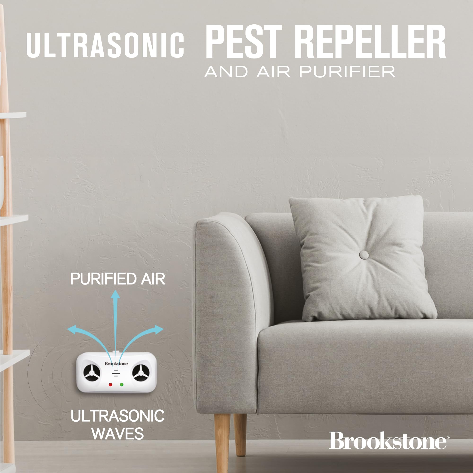 brookstone-ultrasonic-pest-repeller-and-air-purifier-dual-function-device-for-a- image 2