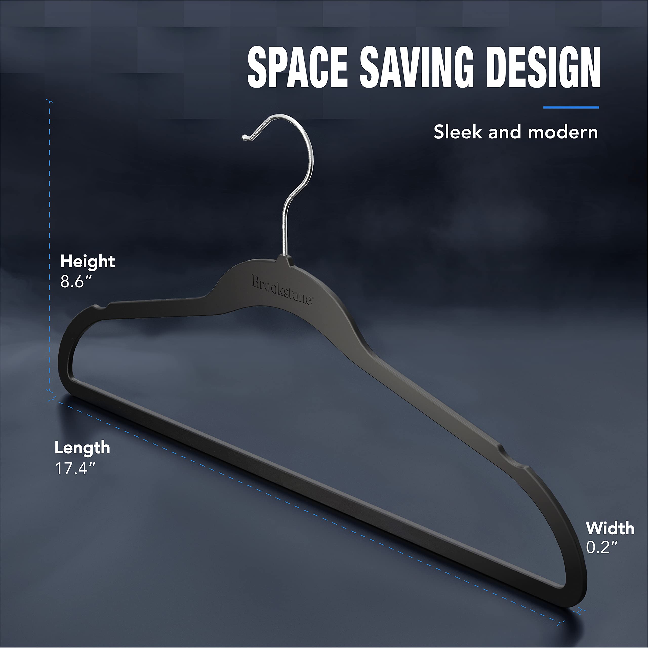 brookstone-10-pack-non-slip-rubber-coated-plastic-hangers-ultra-slim-heavy-duty- image 2