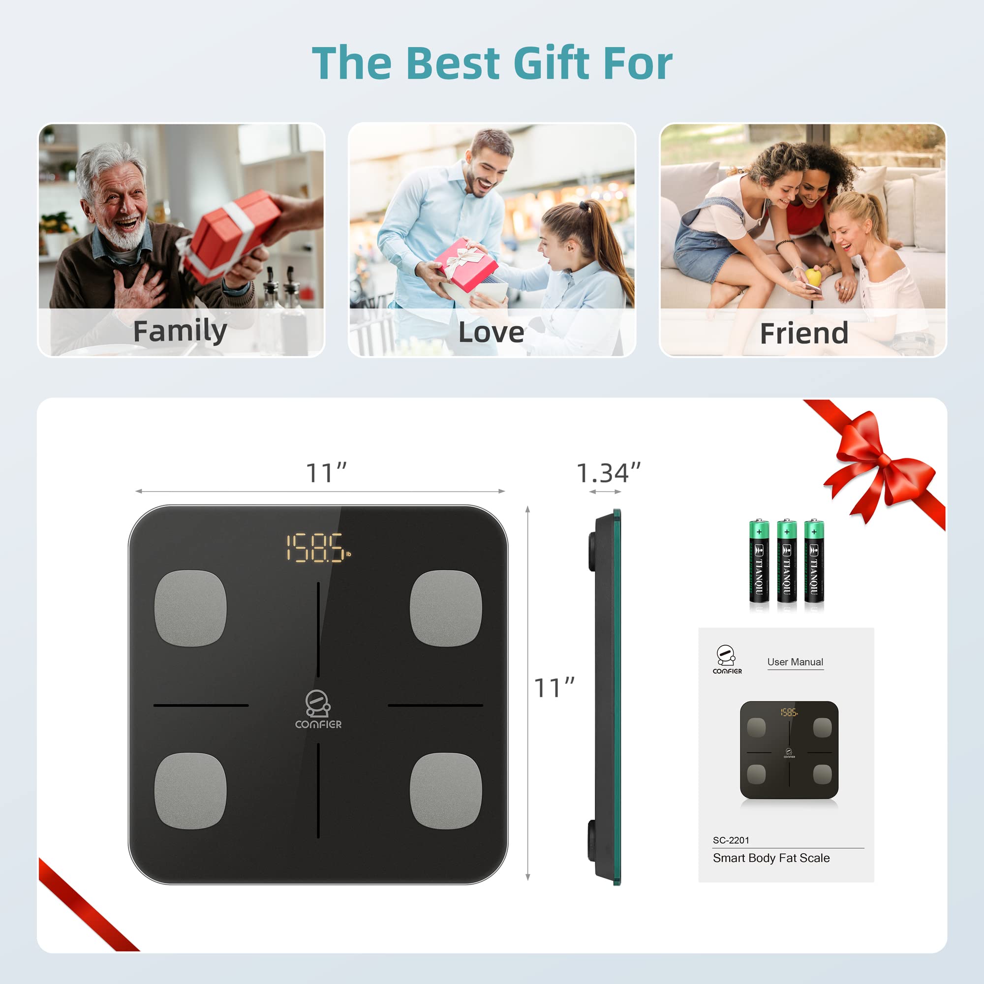 comfier-smart-body-fat-scale-accurate-digital-bathroom-scale-with-app-14-body-co image 7