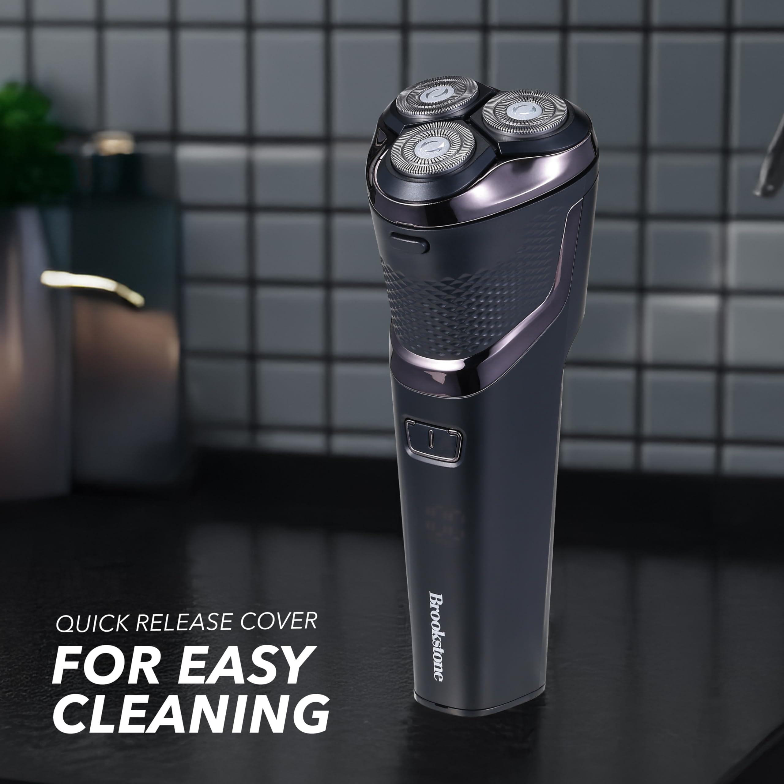brookstone-3-head-rotary-shaver-rechargeable-t-blade-groomer-led-display-black image 6