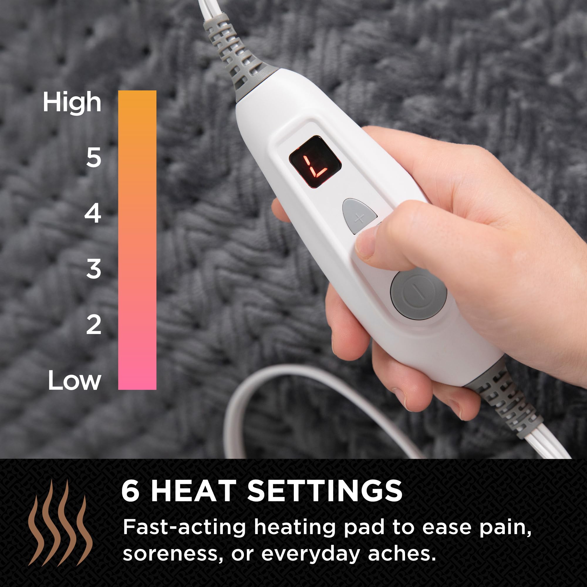 brookstone-herringbone-portable-heating-pad-6-heat-settings-super-soft-plush-mac image 2