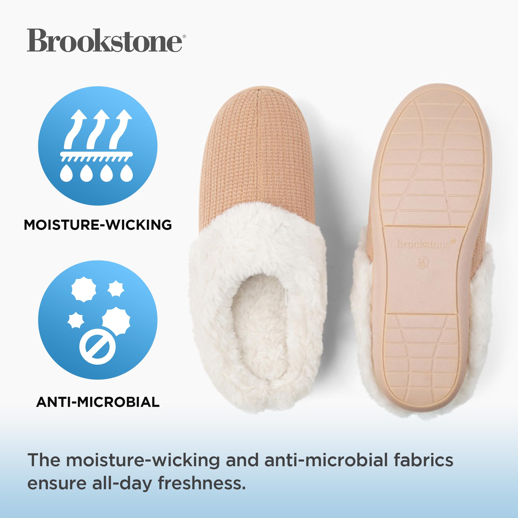 brookstone-classic-comfort-memory-foam-indoor-slippers-for-women-plush-non-slip- image 5