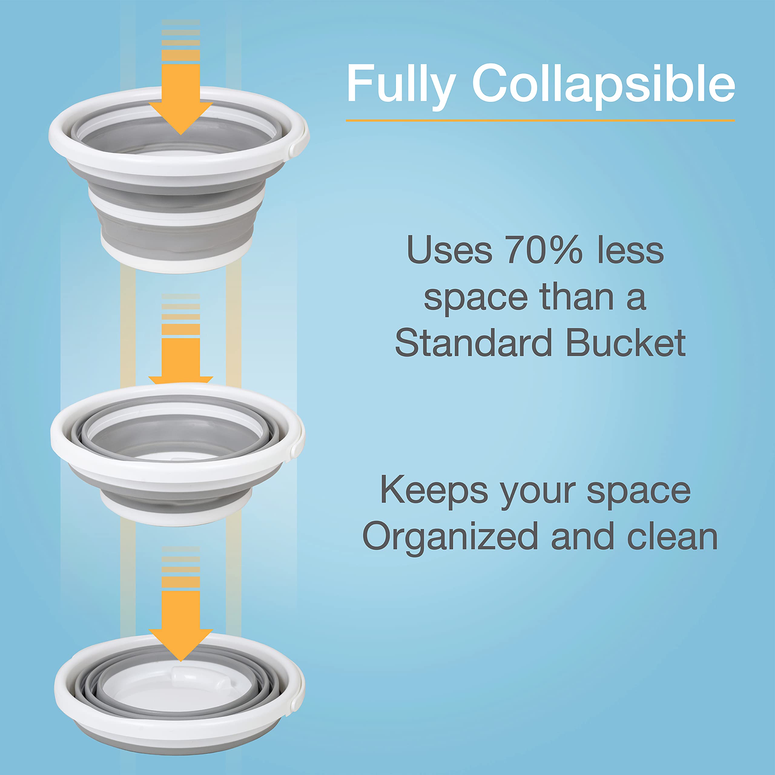 brookstone-collapsible-bucket-foldable-cleaning-bucket-with-handle-2-6-gal-10l-f image 2