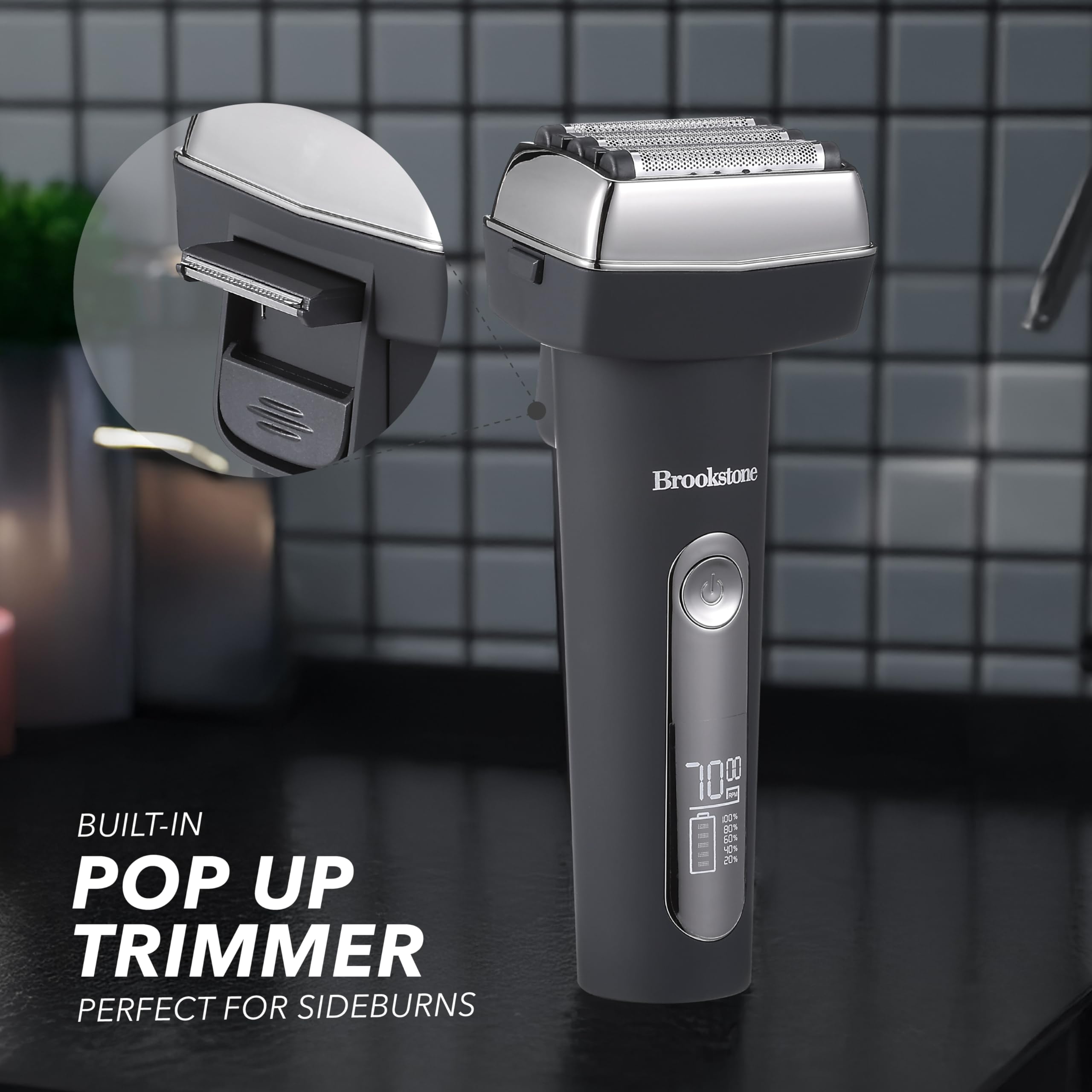 brookstone-foil-shaver-rechargeable-electric-razor-compact-and-travel-friendly-i image 6