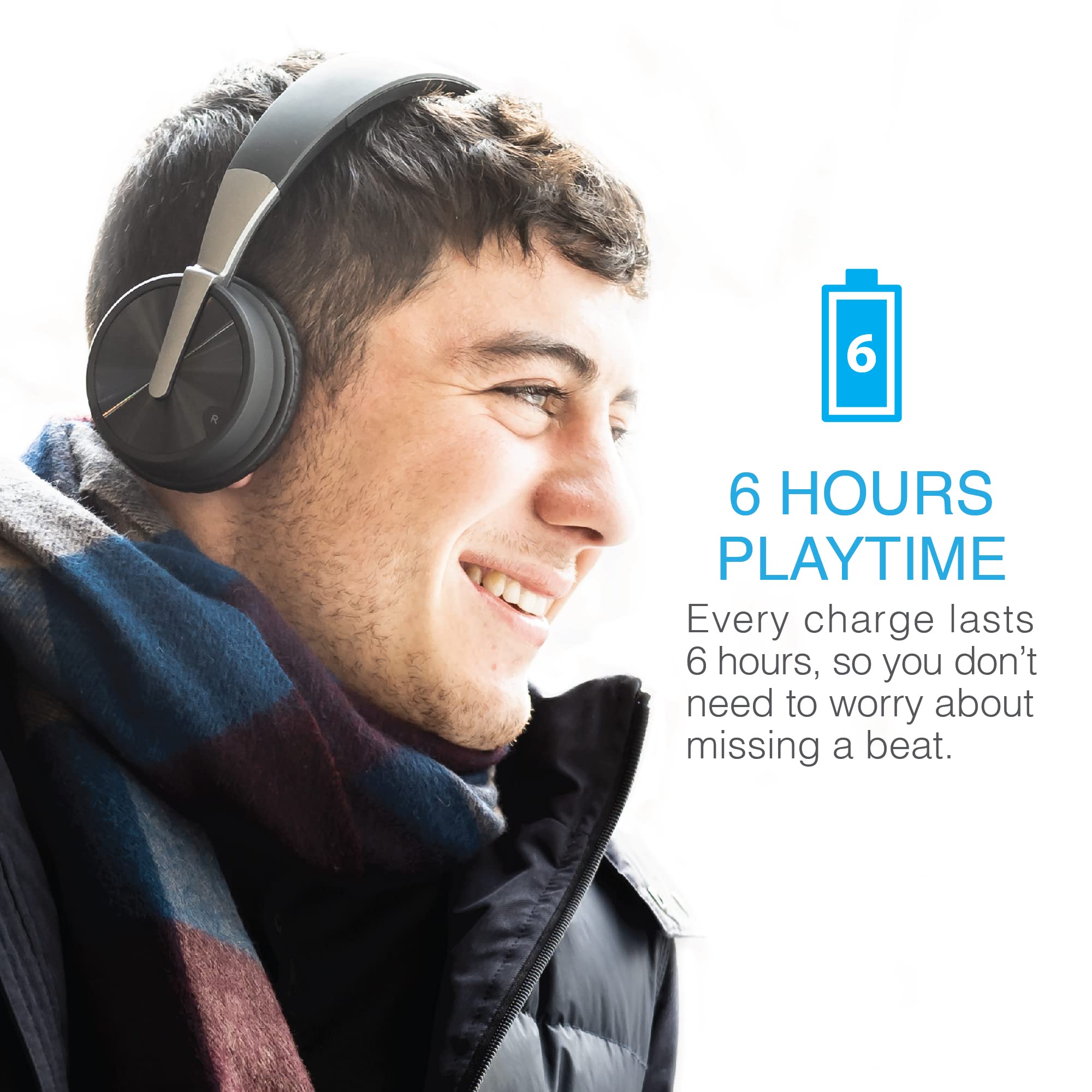 brookstone-dual-qi-charging-stand-with-wireless-bluetooth-headphones-usb-c-charg image 6