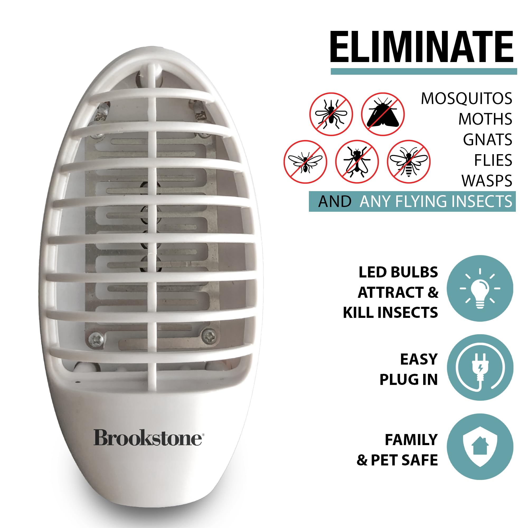 brookstone-wall-plug-in-bug-zapper-2-pack-chemical-free-non-toxic-removable-catc image 2
