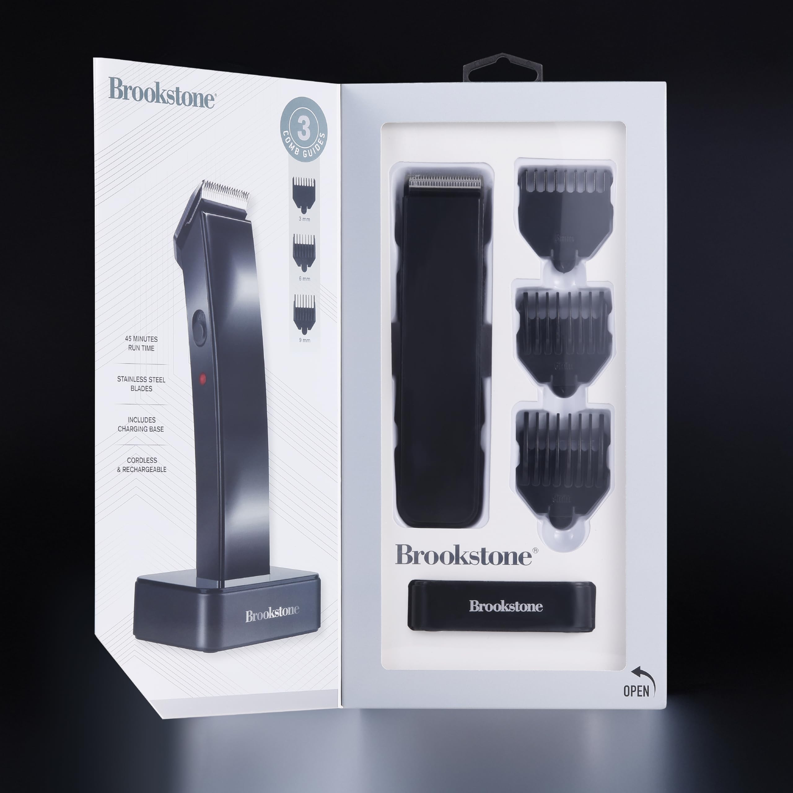 brookstone-cordless-hair-trimmer-with-charging-base-precision-grooming-for-hair- image 7