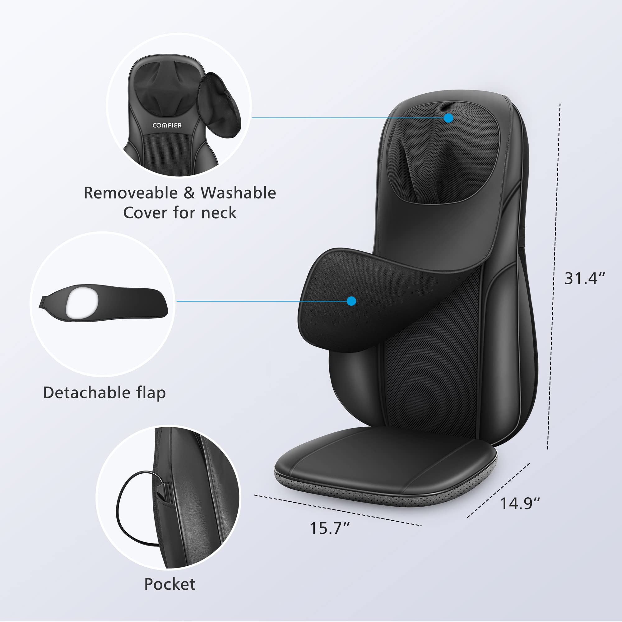 comfier-shiatsu-back-massager-with-heat-full-back-kneading-rolling-massage-chair image 7