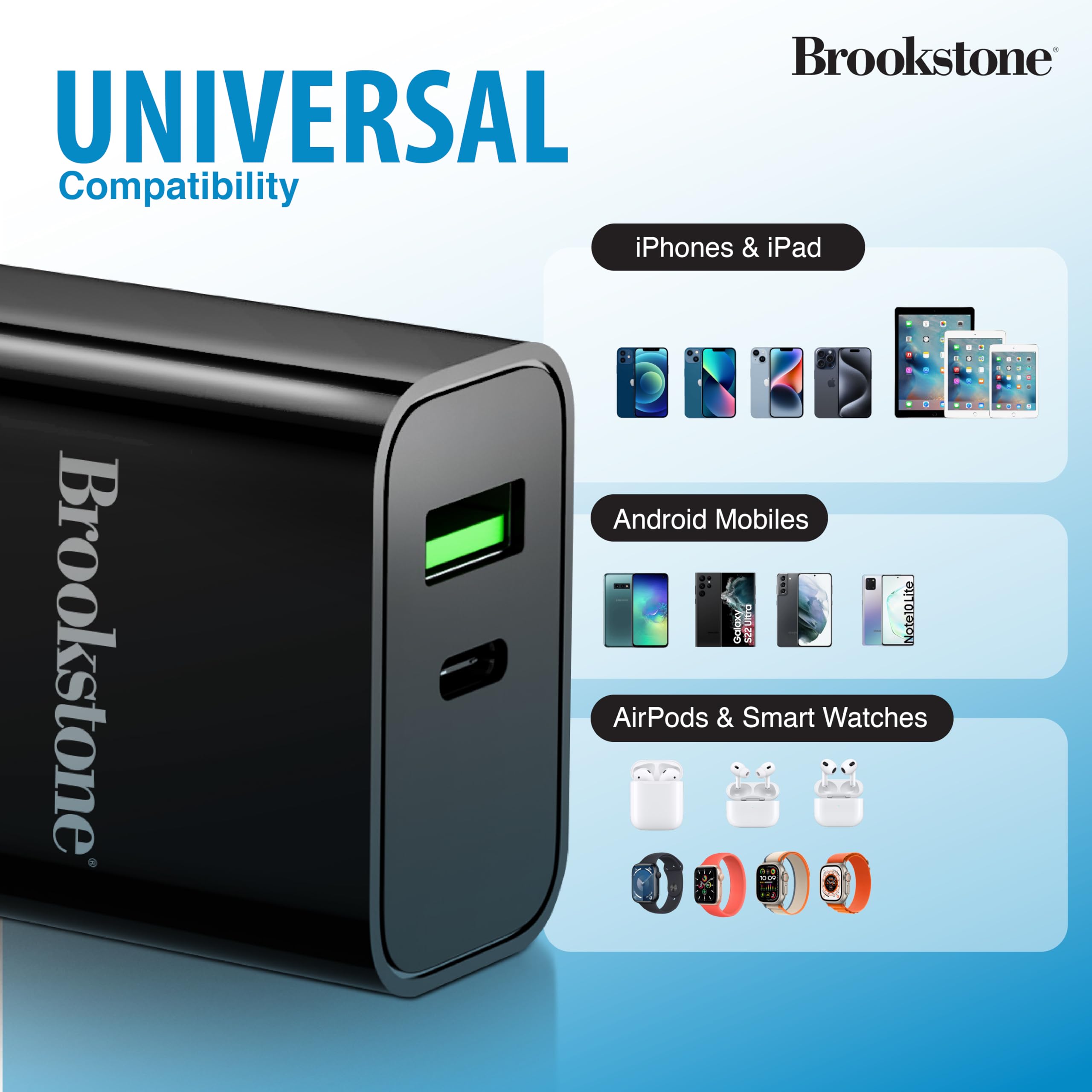 brookstone-dual-port-fast-charging-adapter-20w-usb-c-usb-a-wall-charger-for-ipho image 3