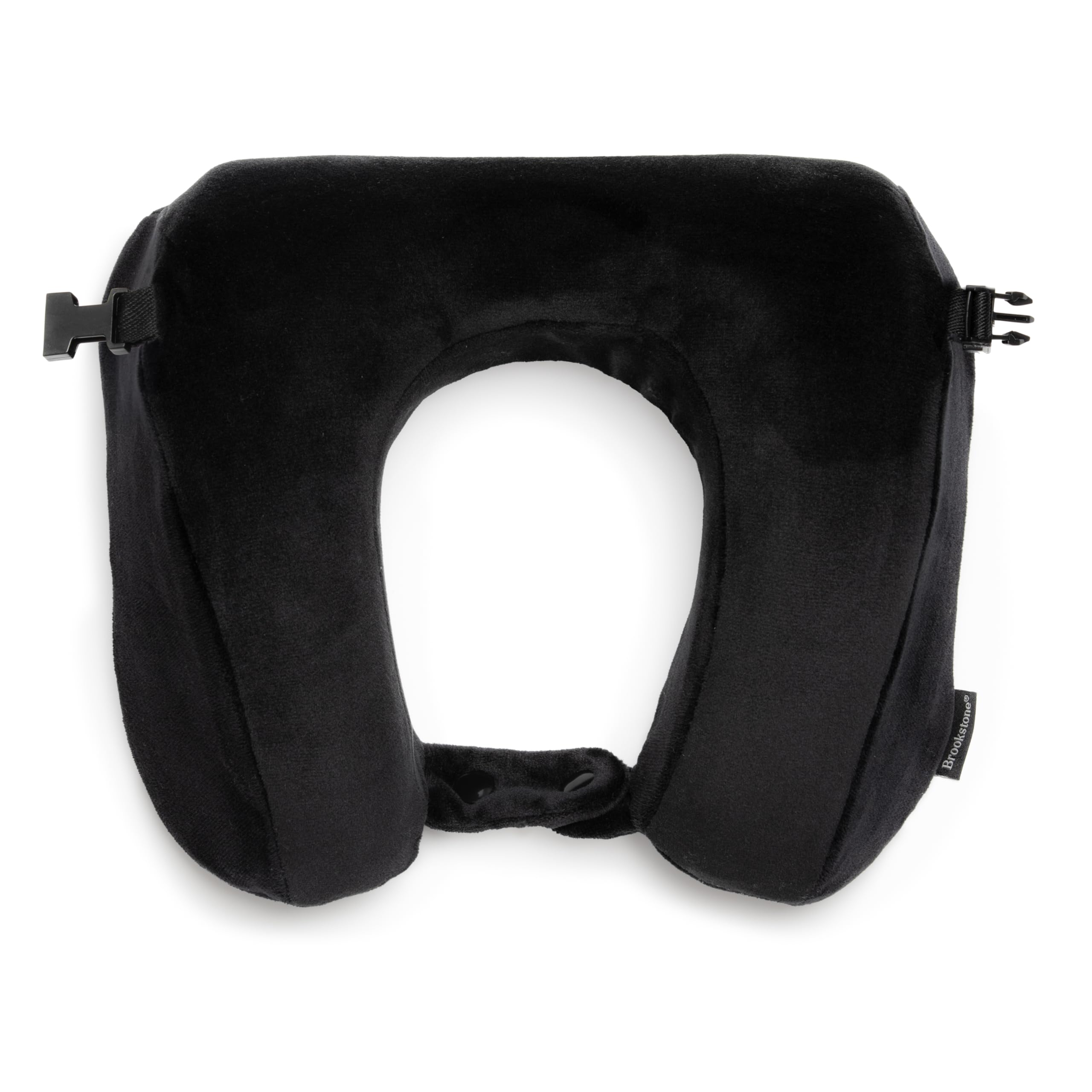 brookstone-2-in-1-memory-foam-travel-pillow-u-shaped-neck-support-for-plane-trai image 1