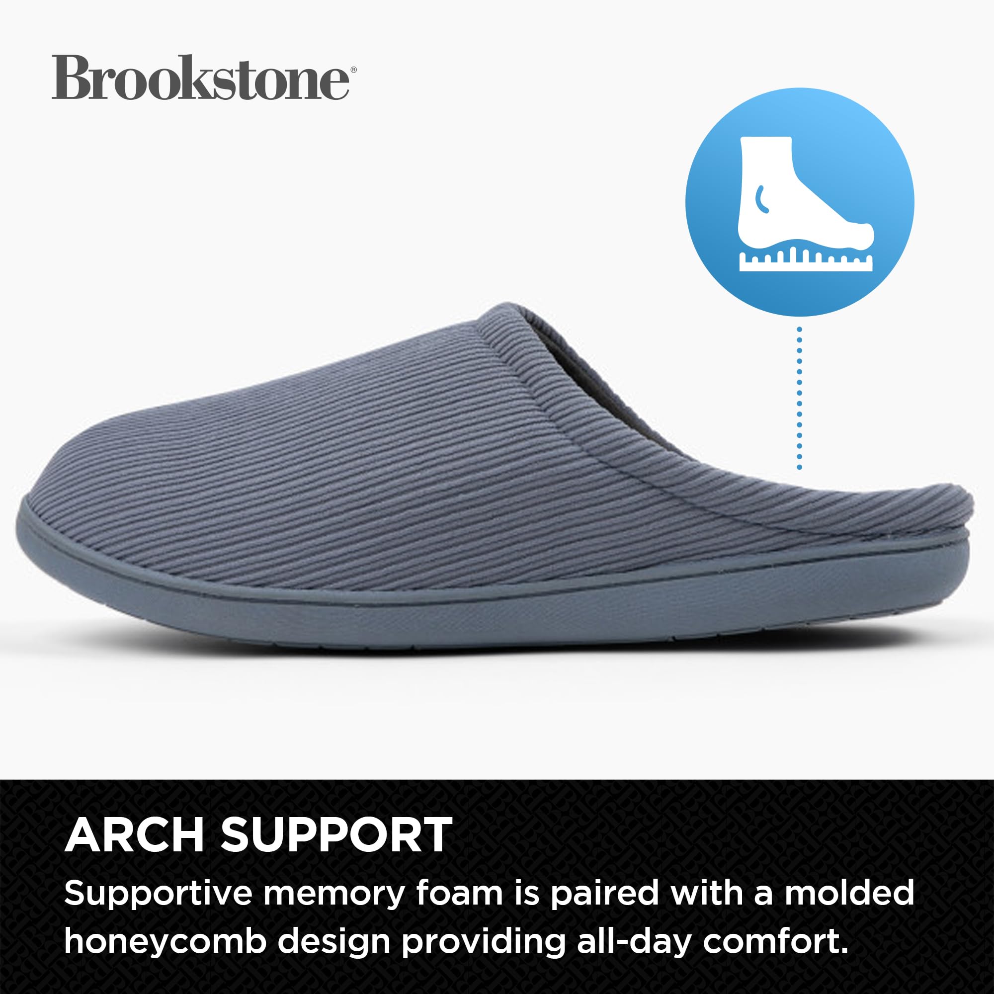 brookstone-classic-comfort-memory-foam-men-s-indoor-slippers-warm-soft-plush-lin image 6