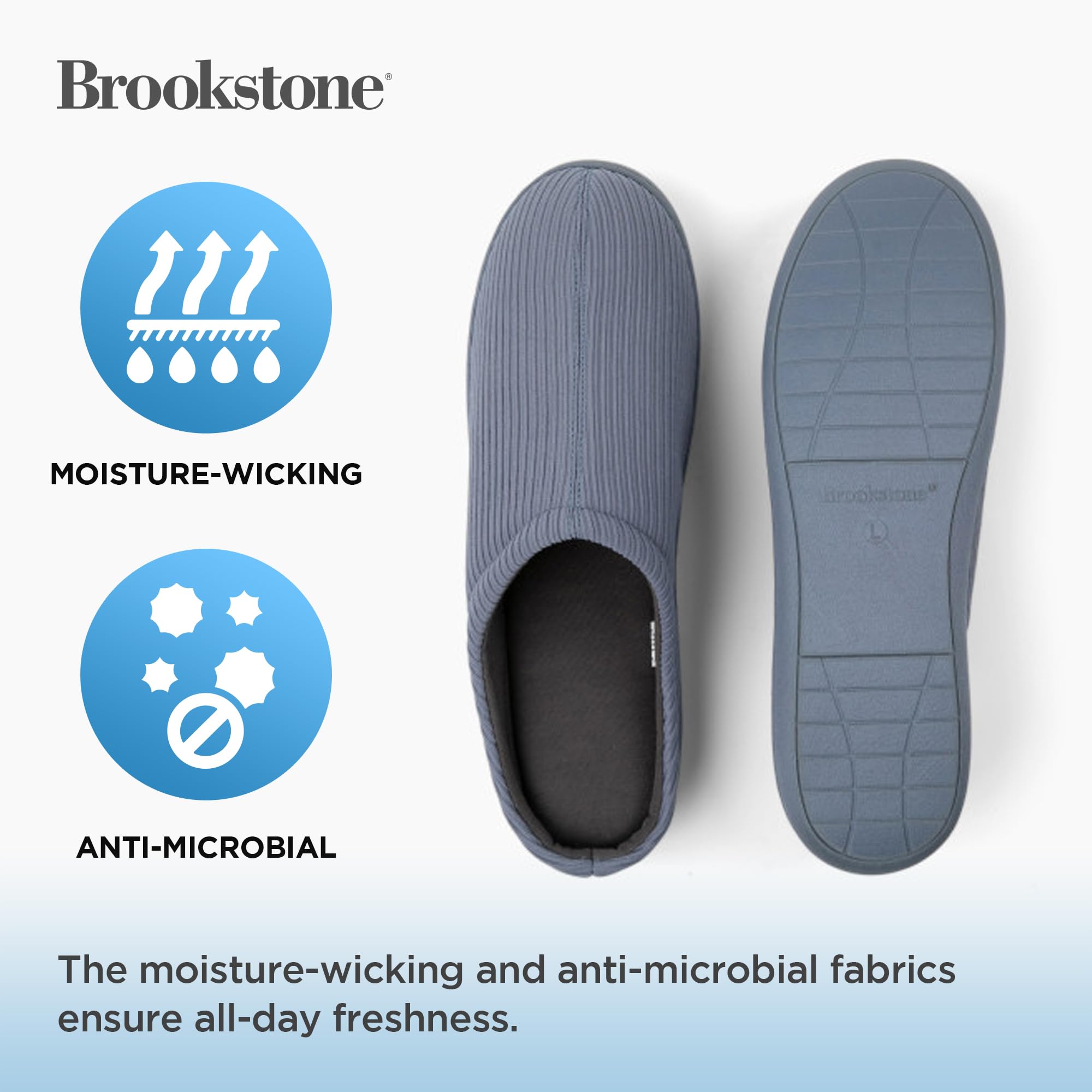 brookstone-classic-comfort-memory-foam-men-s-indoor-slippers-warm-soft-plush-lin image 5