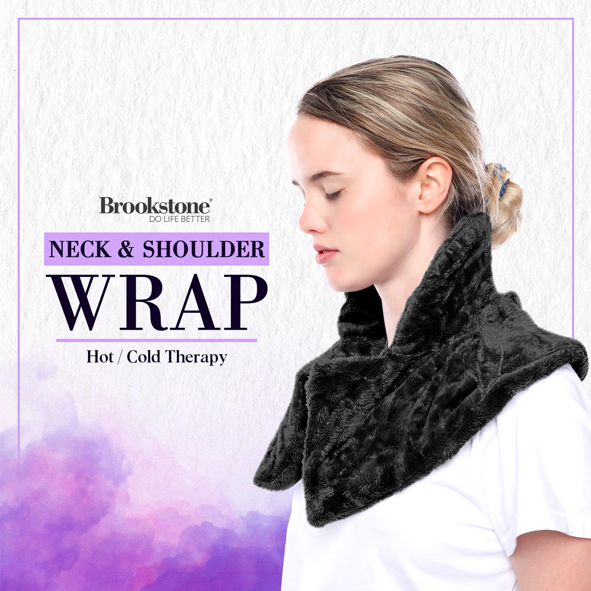brookstone-thera-spa-cooling-warming-heated-neck-shoulder-wrap-lavender-infused- image 2