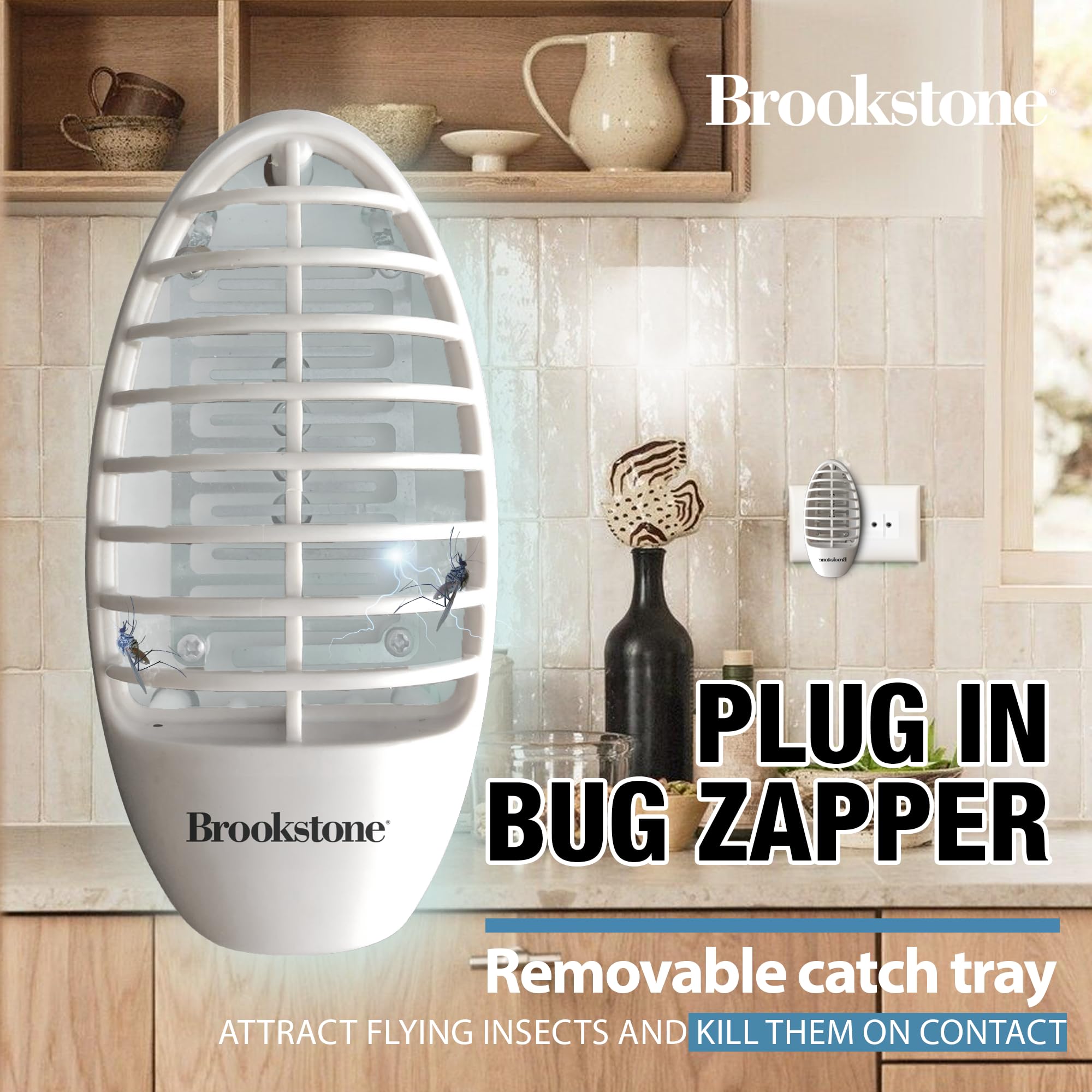 brookstone-wall-plug-in-bug-zapper-2-pack-chemical-free-non-toxic-removable-catc image 5