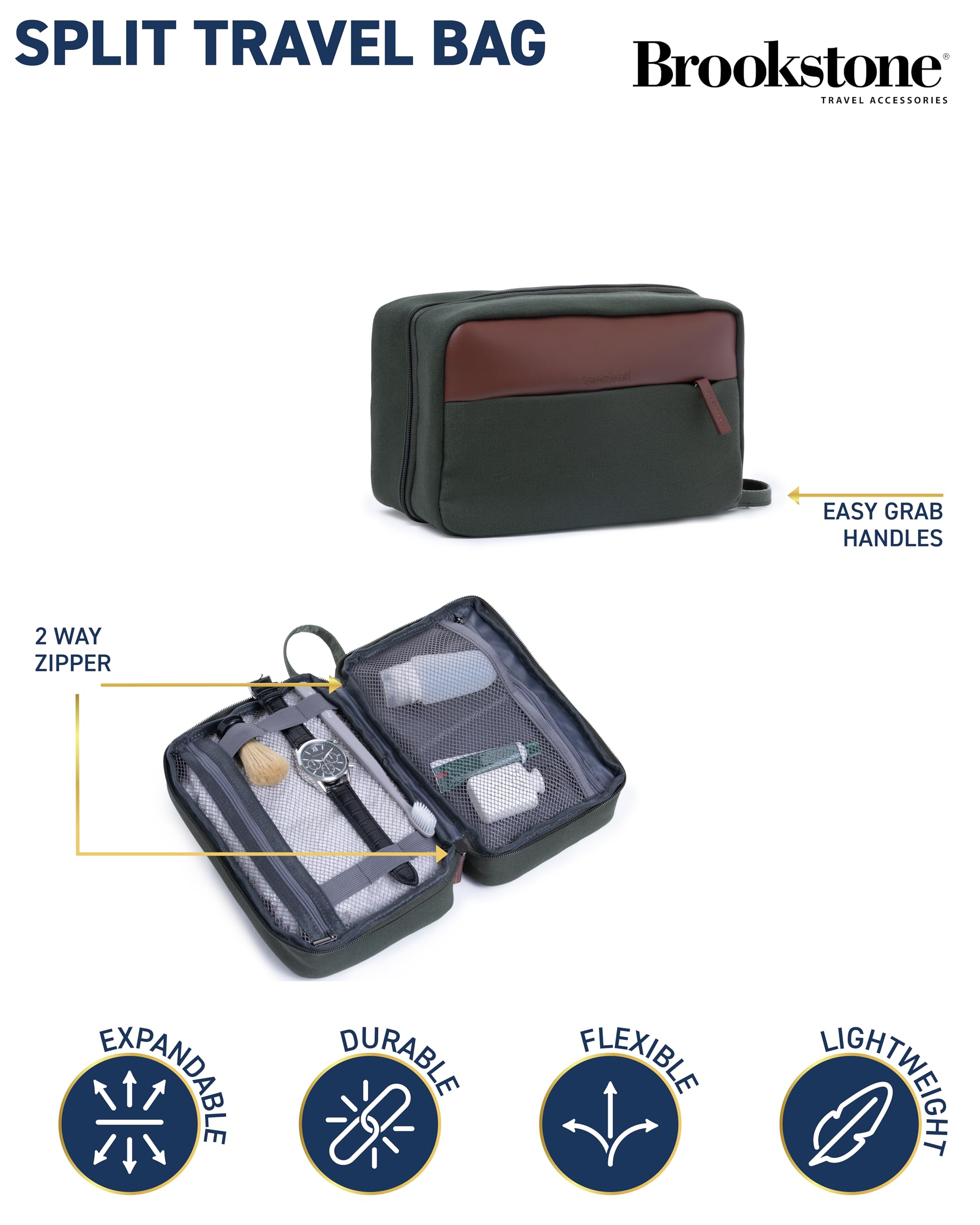 brookstone-travel-toiletry-bag-compact-toiletry-organizer-and-hygiene-bag-for-me image 2