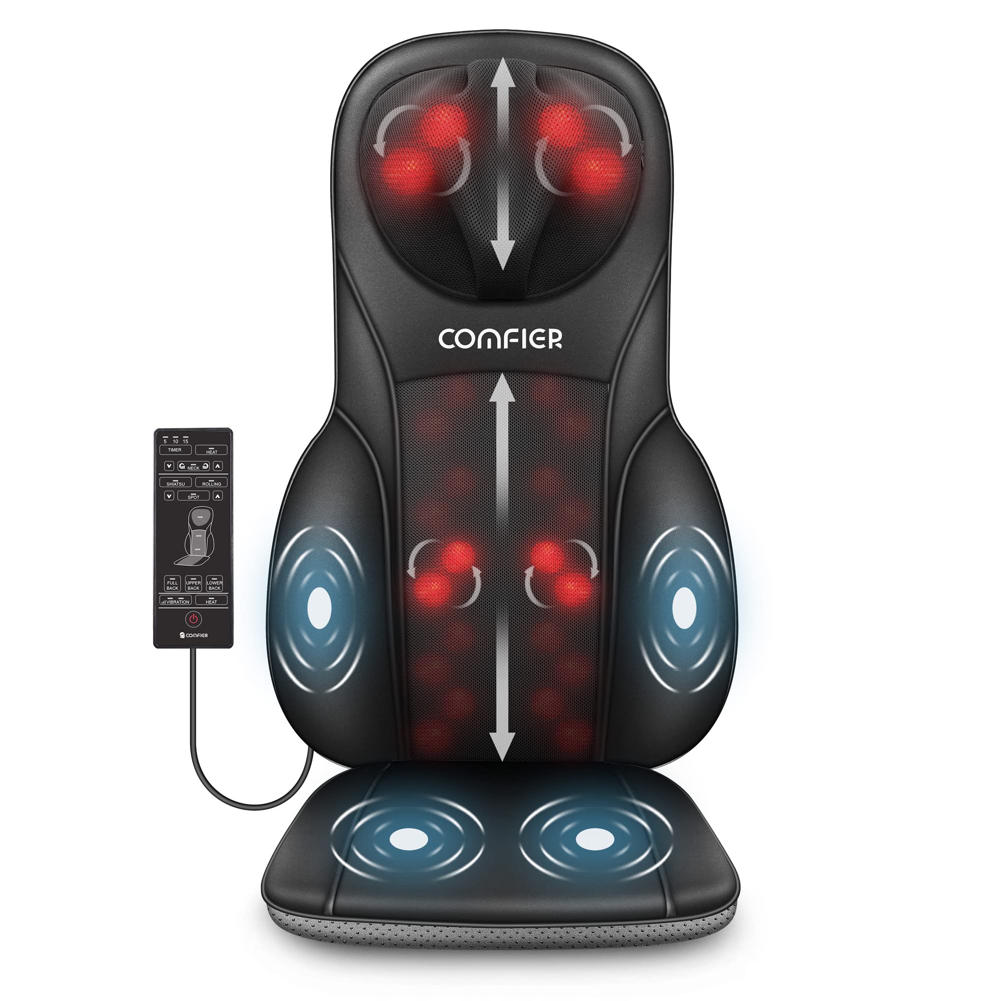comfier-shiatsu-back-massager-with-heat-full-back-kneading-rolling-massage-chair image 1