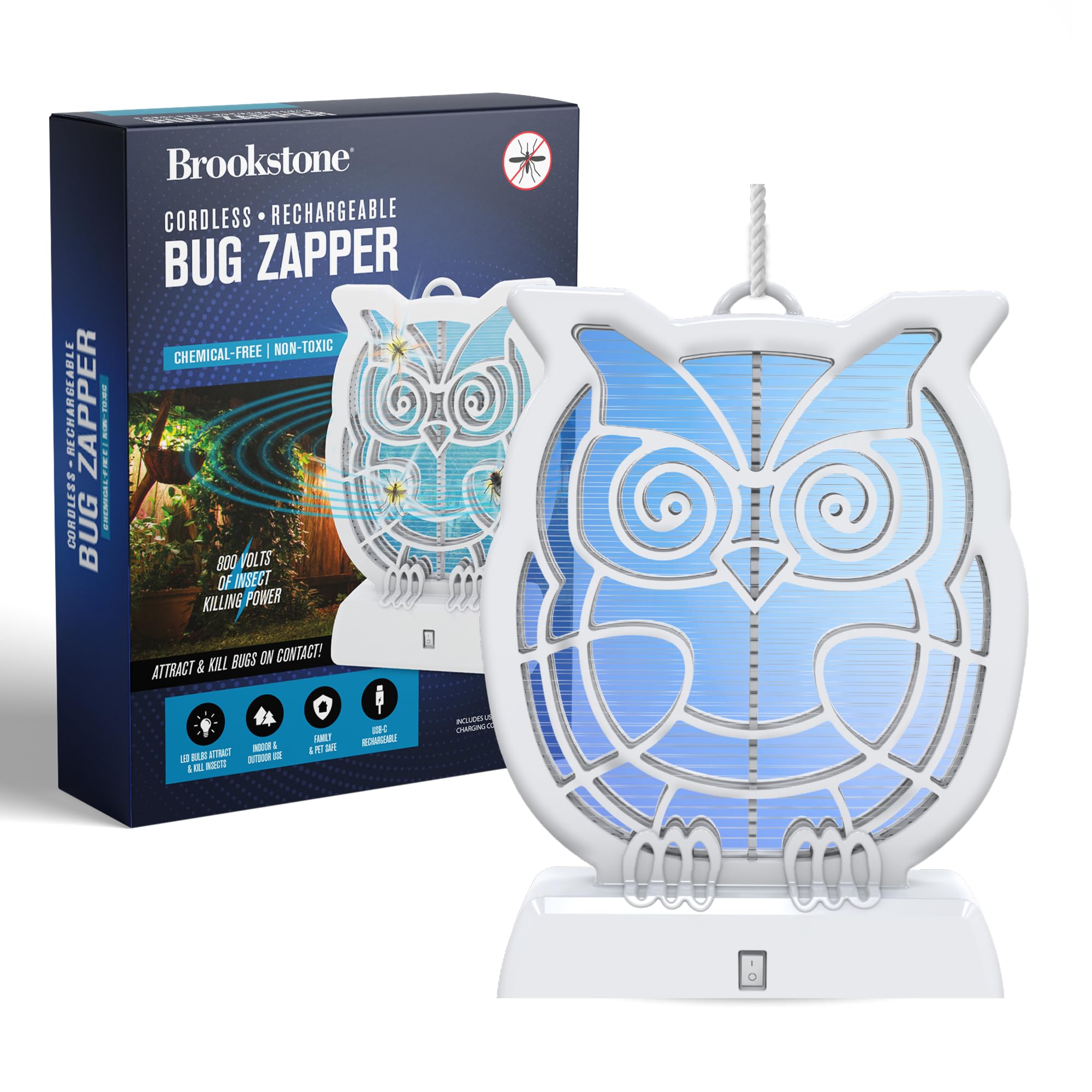 brookstone-lantern-bug-zapper-cordless-rechargeable-with-800v-grid-and-4-uv-leds image 7