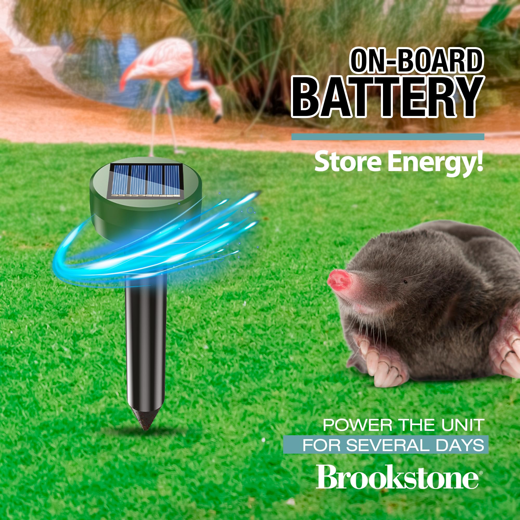 brookstone-solar-powered-yard-repeller-4-pack-ultrasonic-vibration-ground-device image 4