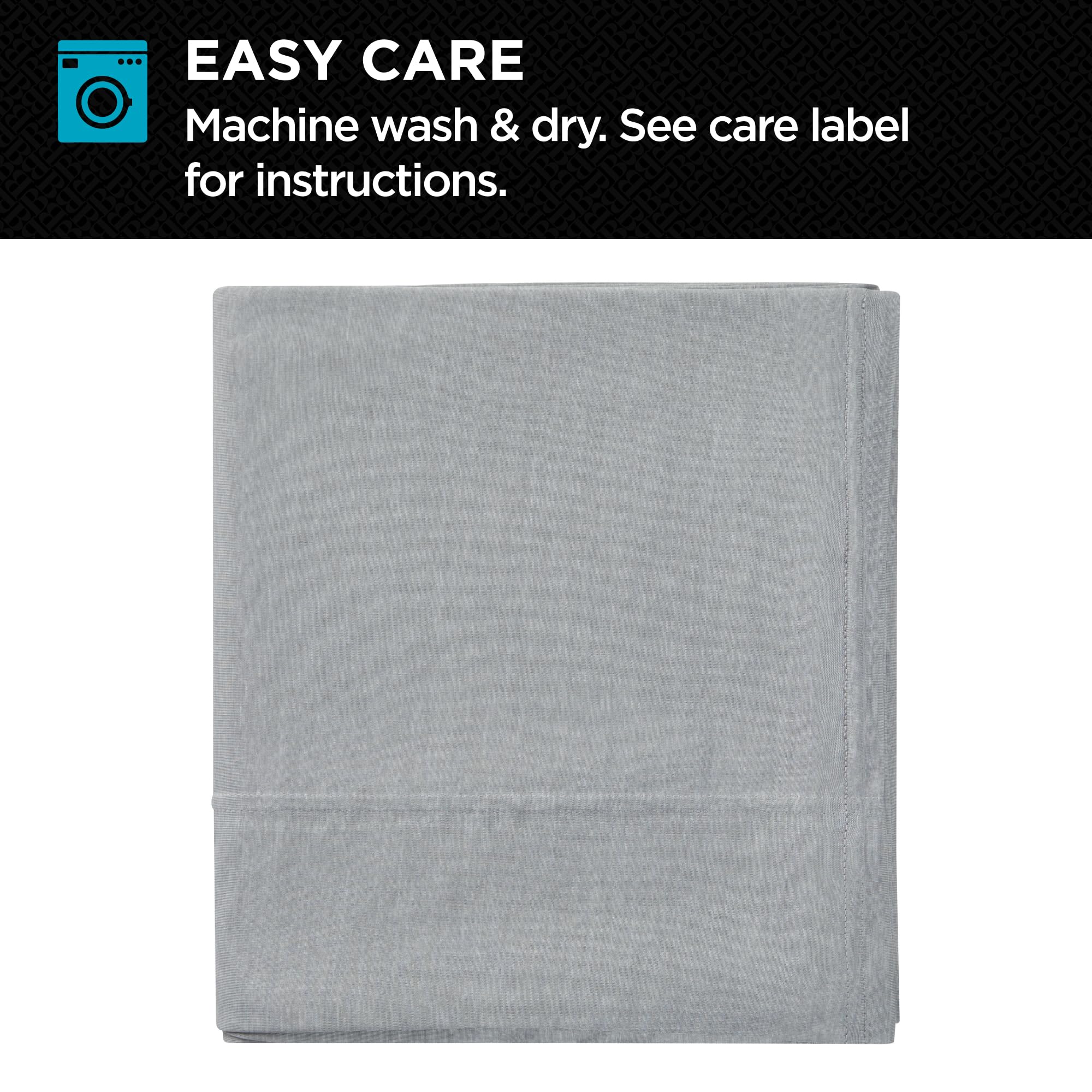 brookstone-heathered-knit-moisture-wicking-king-sheet-set-cooling-breathable-fab image 5