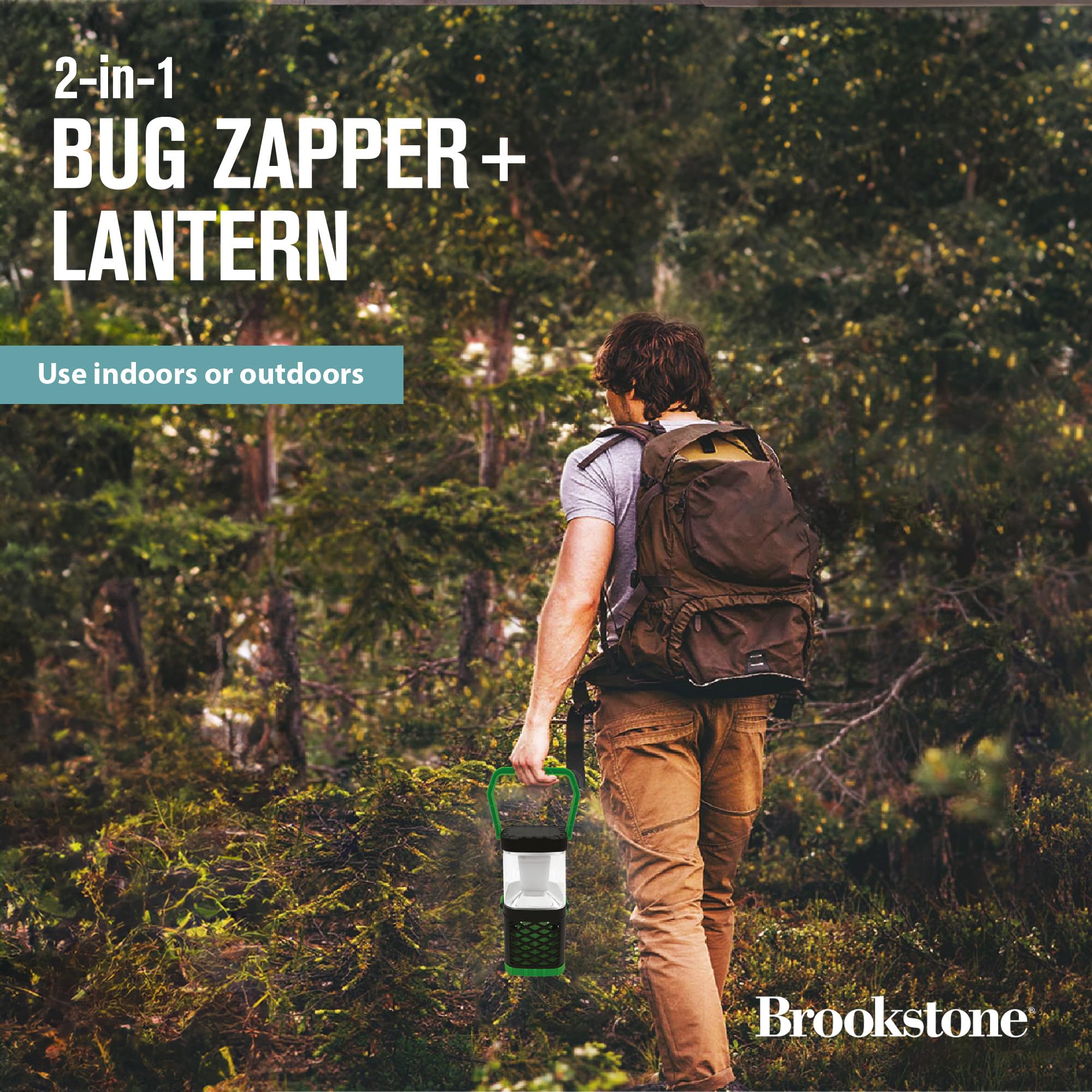 brookstone-2-in-1-bug-zapper-high-powered-lantern-dual-mode-rechargeable-device image 2