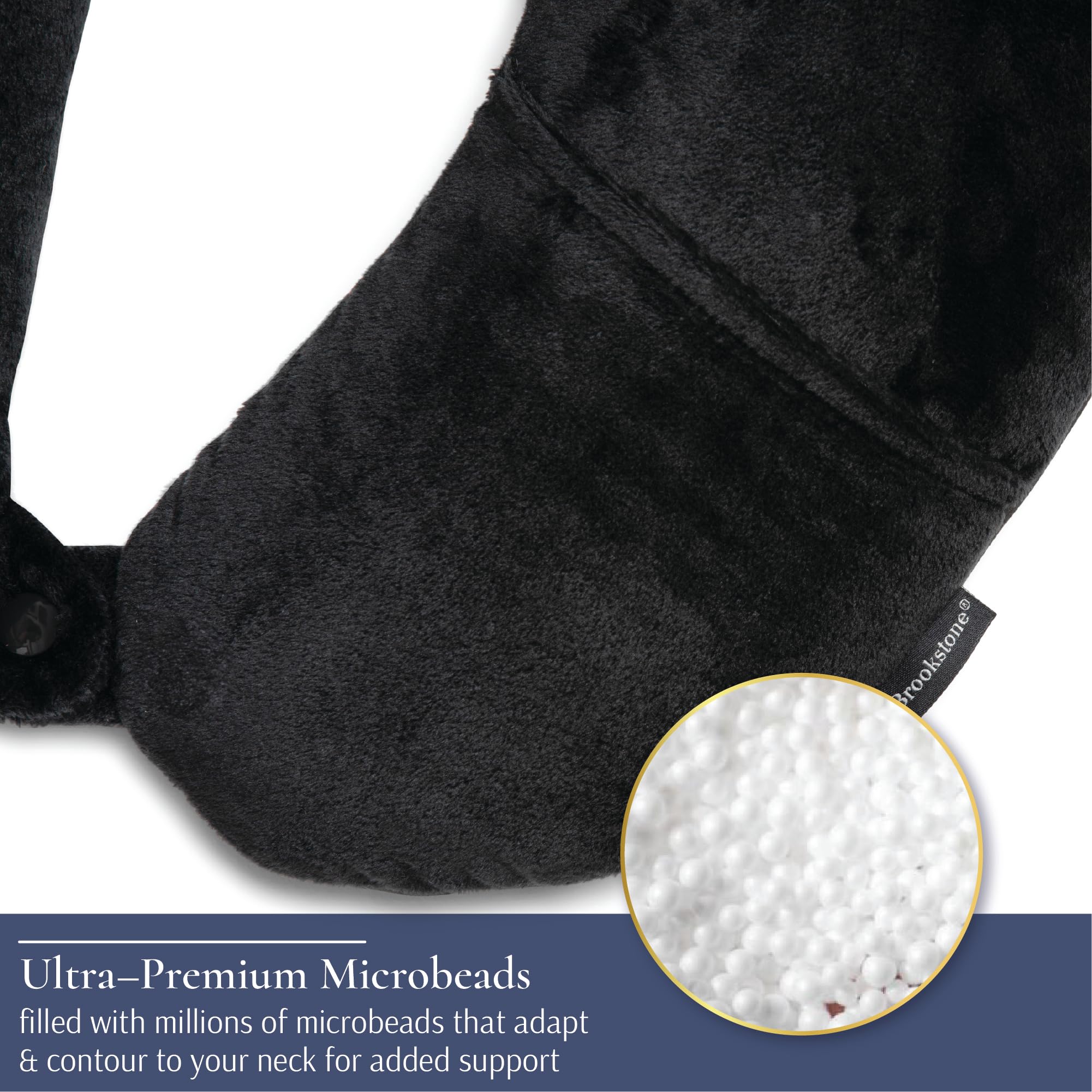 brookstone-microbead-neck-pillow-super-soft-cozy-lightweight-travel-pillow-with- image 5