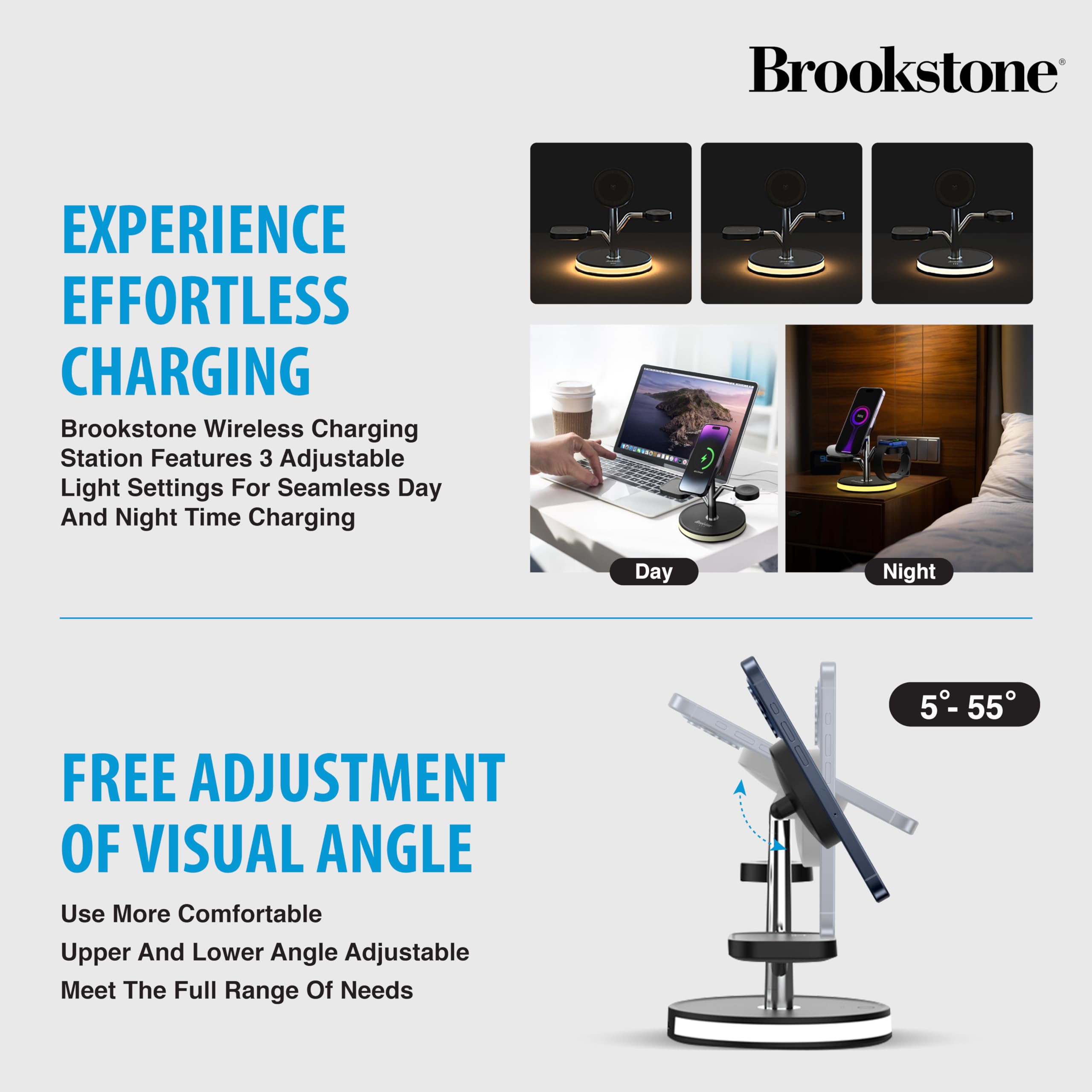 brookstone-3-in-1-wireless-charging-station-for-magsafe-fast-charges-iphone-appl image 5