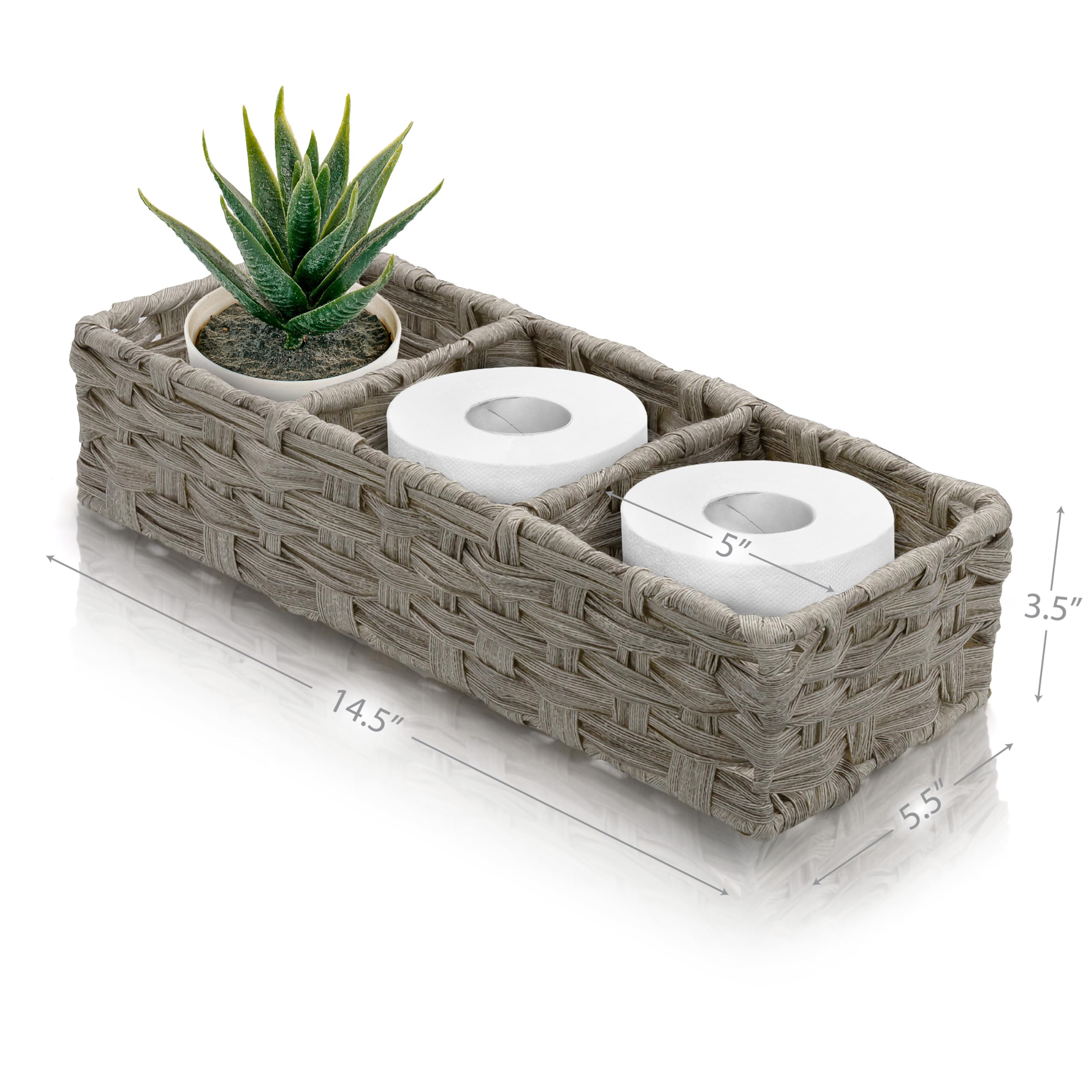 brookstone-wicker-storage-basket-2-pack-boho-woven-organizer-with-sturdy-handles image 4